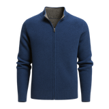 Marciello Reversible Cashmere Zip Knit Navy & Grey