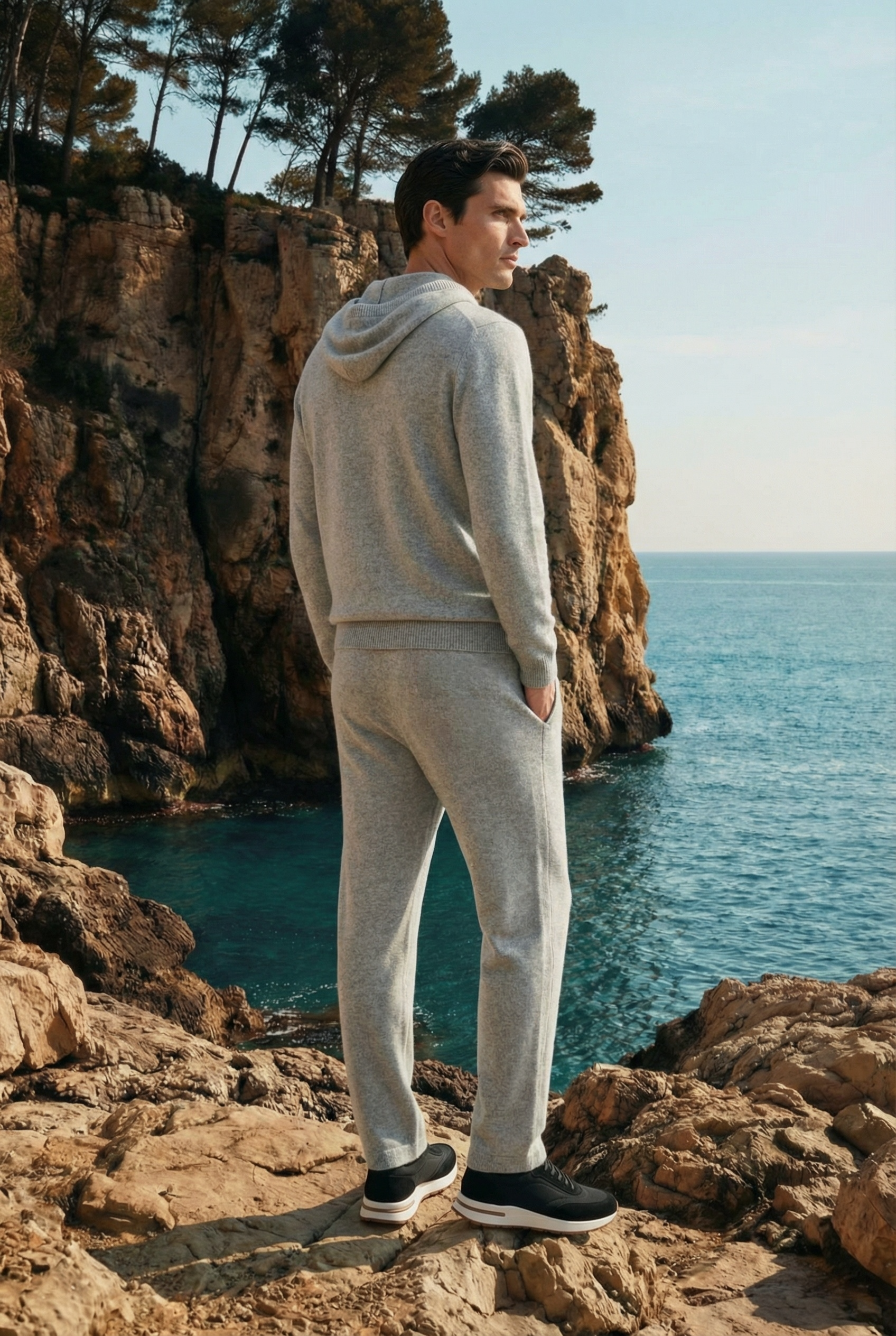 Sorelli Knit Hooded Set Grey