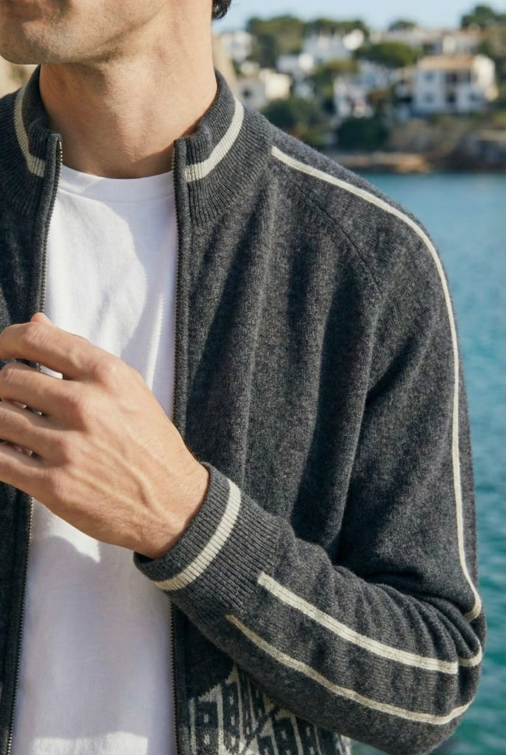 Enzo Cashmere Full-Zip Set Dark Grey