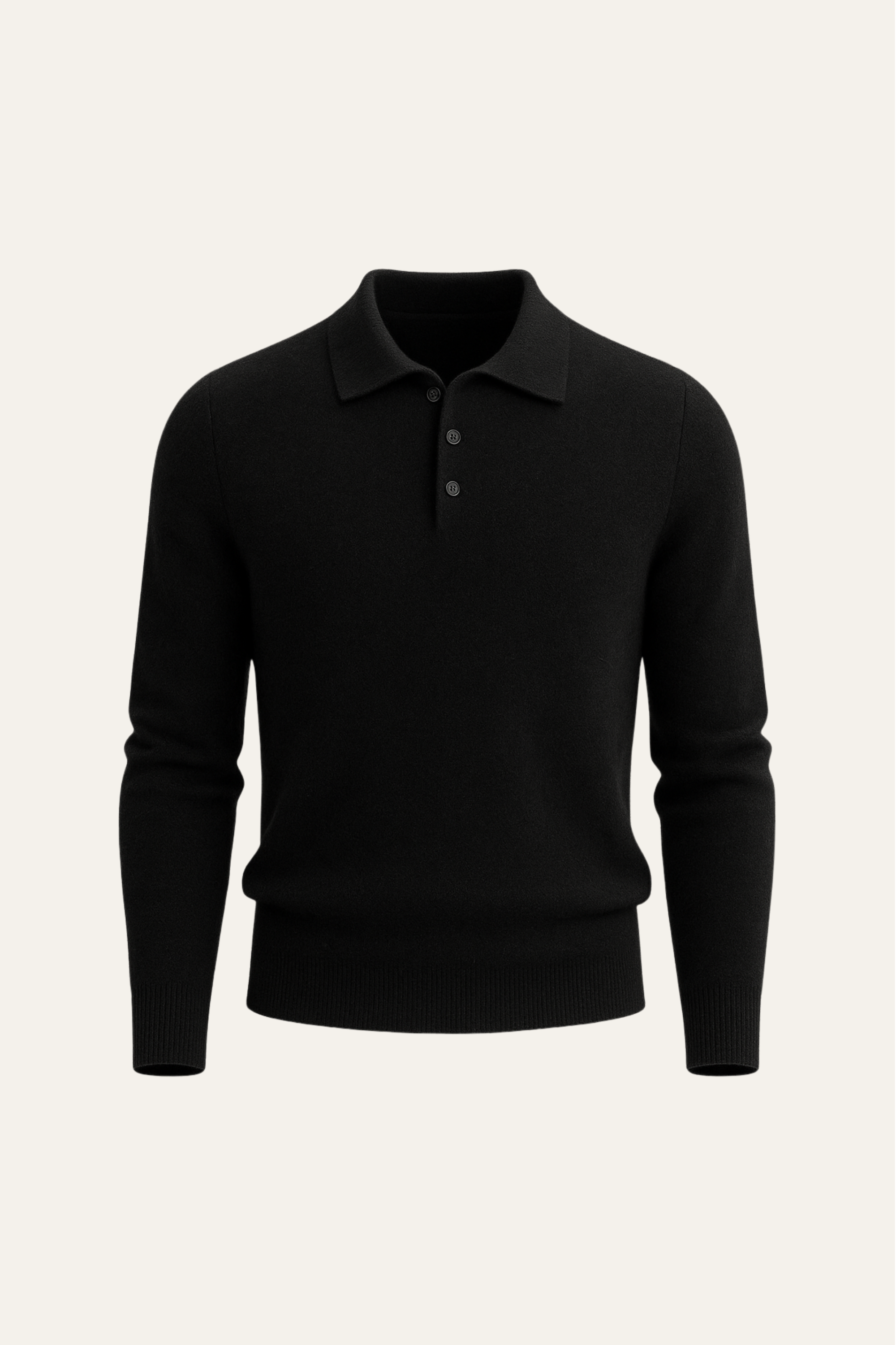 Alessandro Merino Polo Knit Black