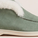 Arzano Fur-Lined High Top Loafer Sage Green
