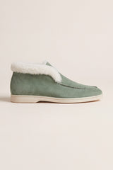 Arzano Fur-Lined High Top Loafer Sage Green