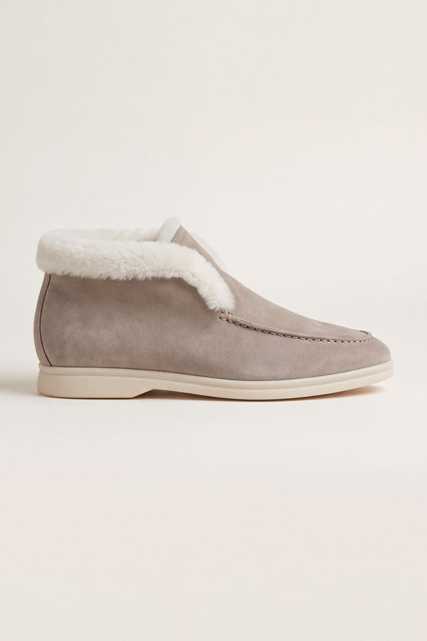 Arzano Fur-Lined High Top Loafer Taupe
