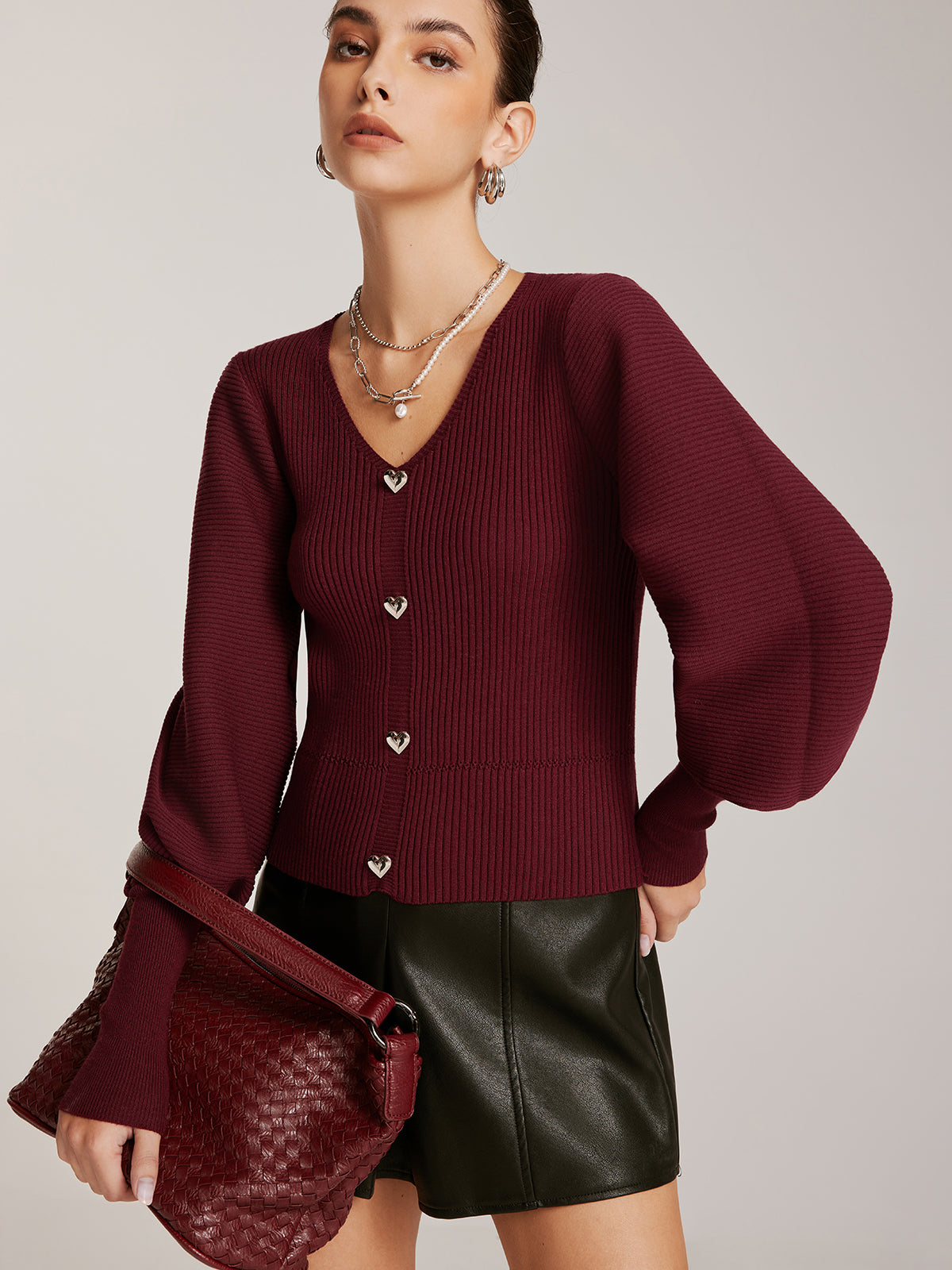 Sculpted V-Neck Cardigan
