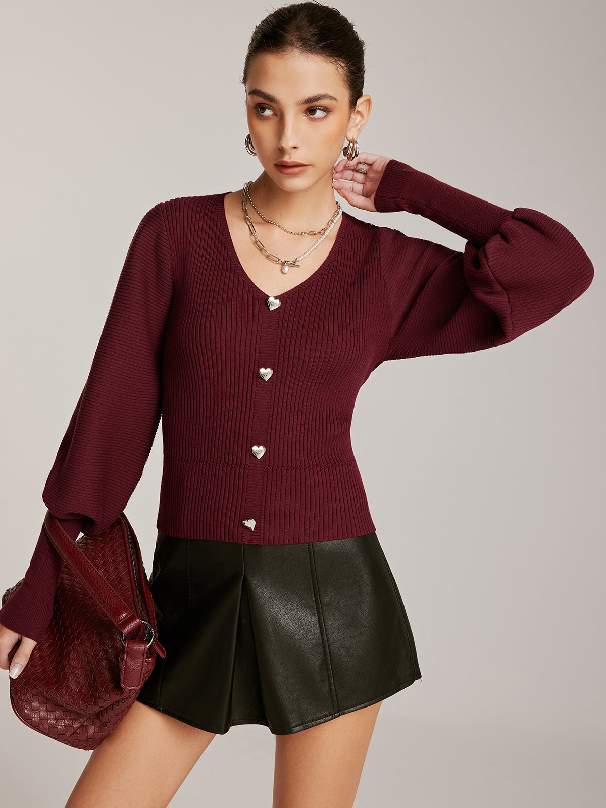 Sculpted V-Neck Cardigan