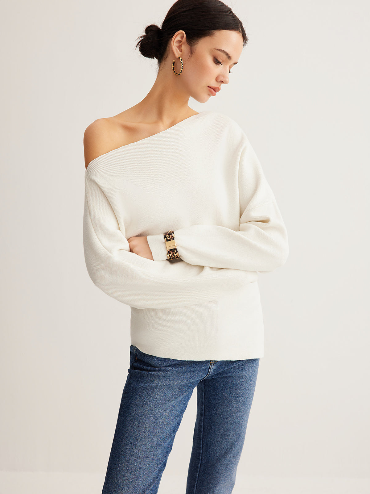 Sculpted Off-Shoulder Knit