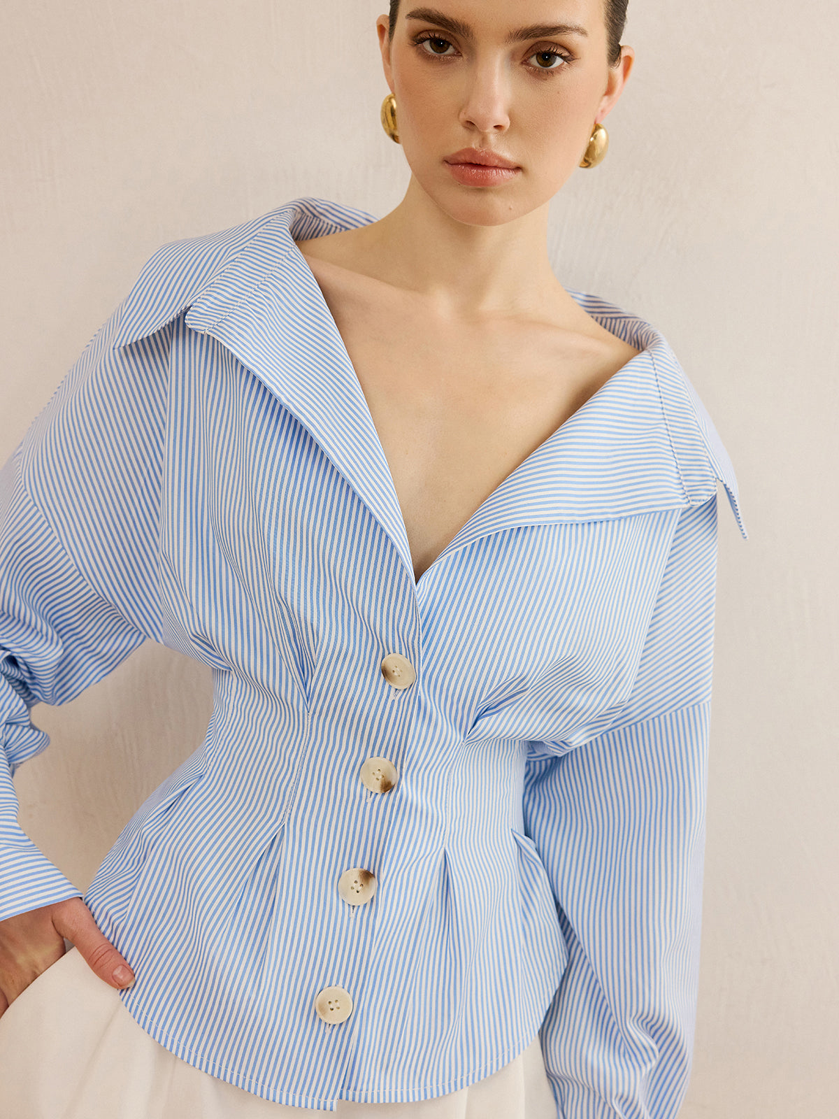 Sculpted Striped Shirt