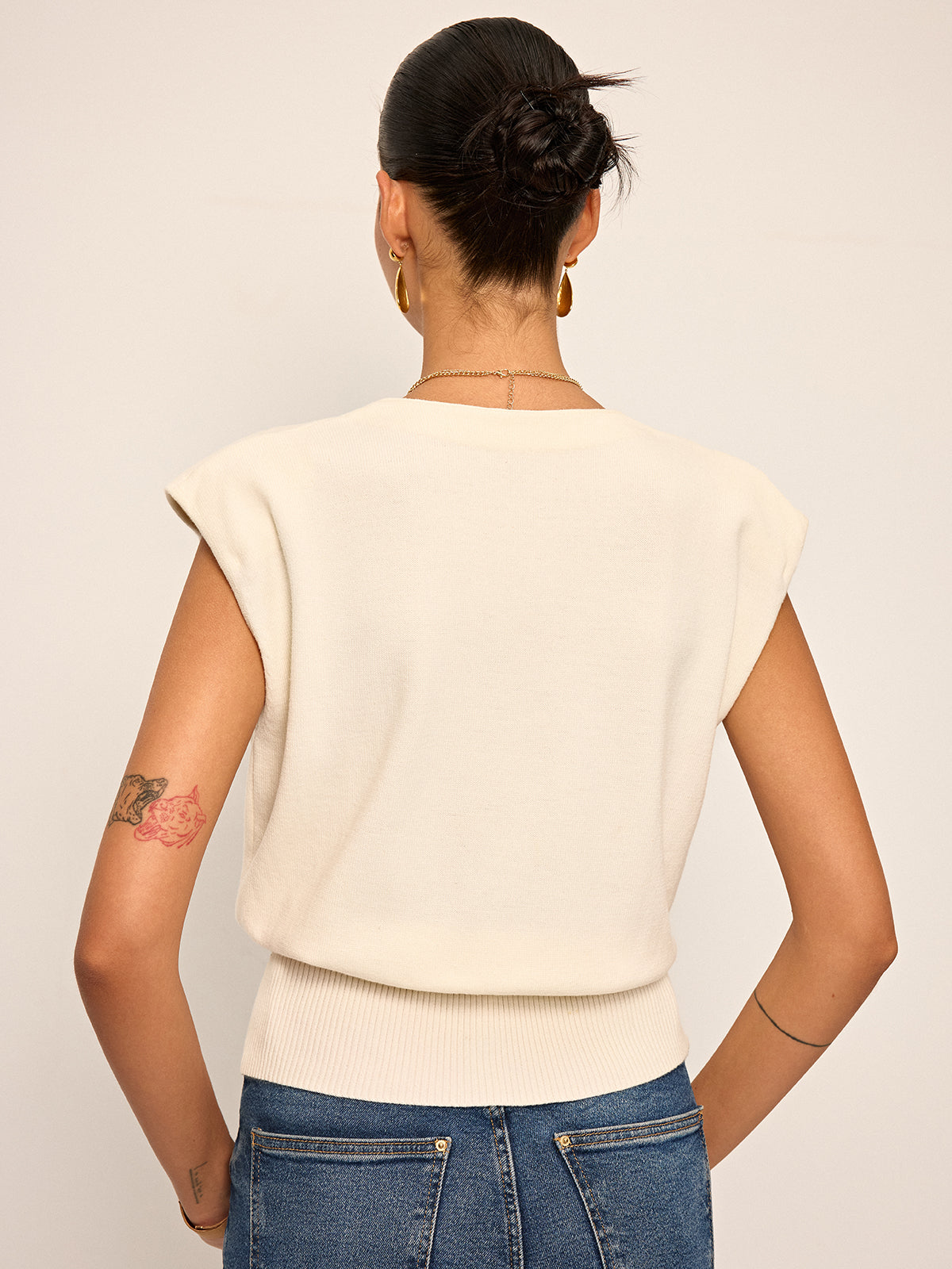 Gilet asymétrique en tricot à double sens
