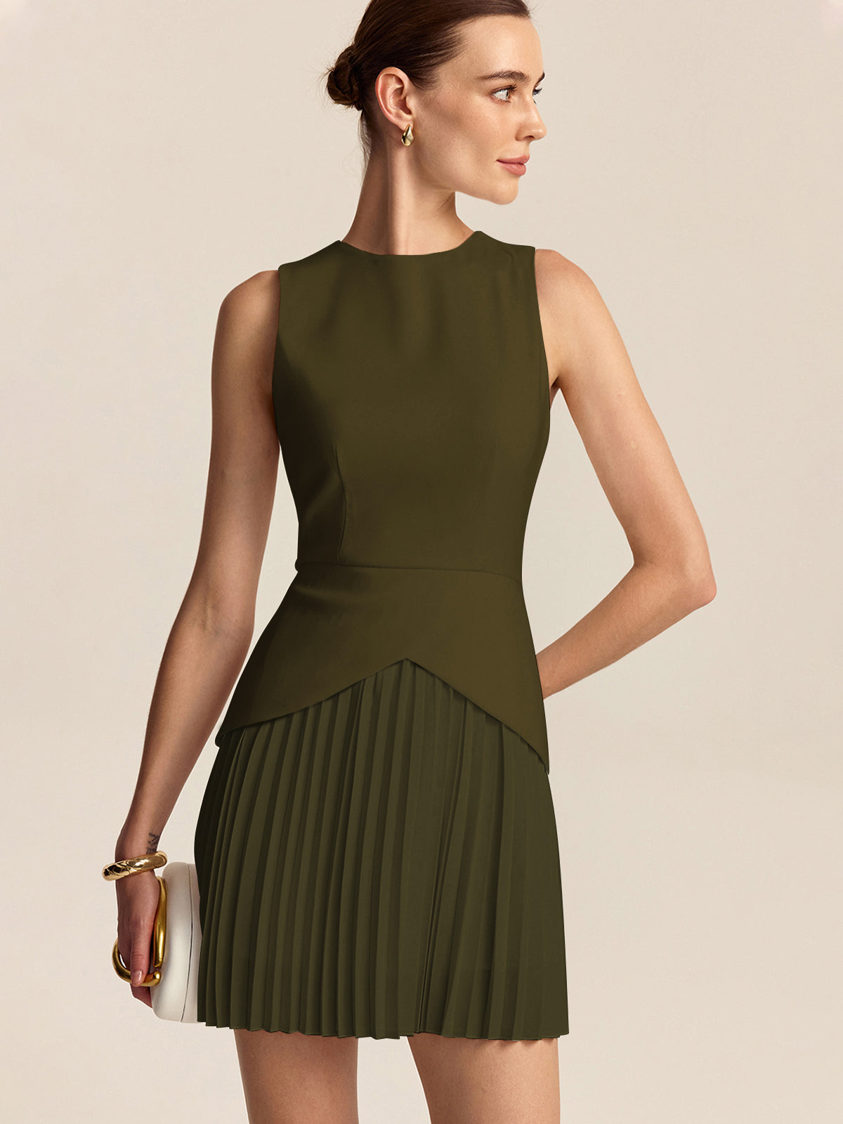 Refined Pleated Mini Dress