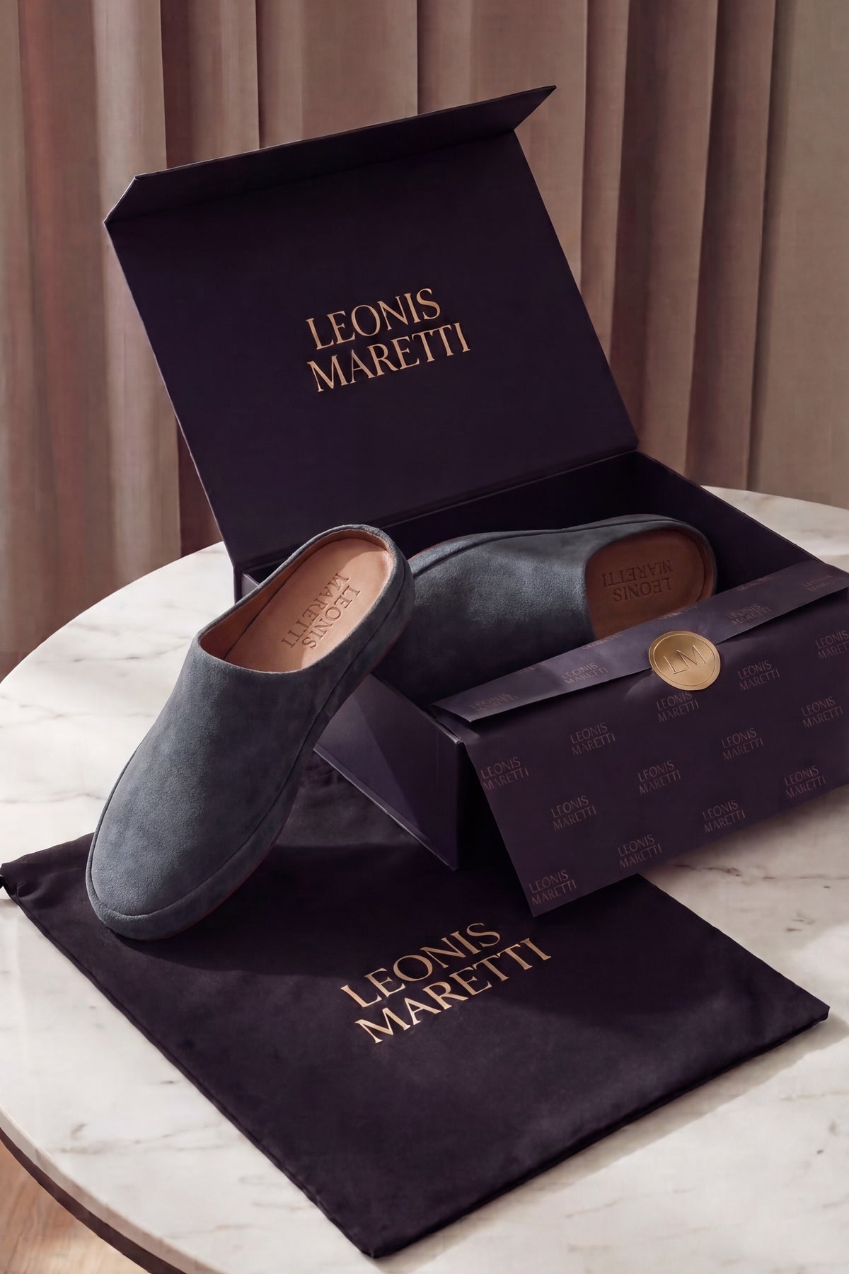 Perugia Suede Mule Grey