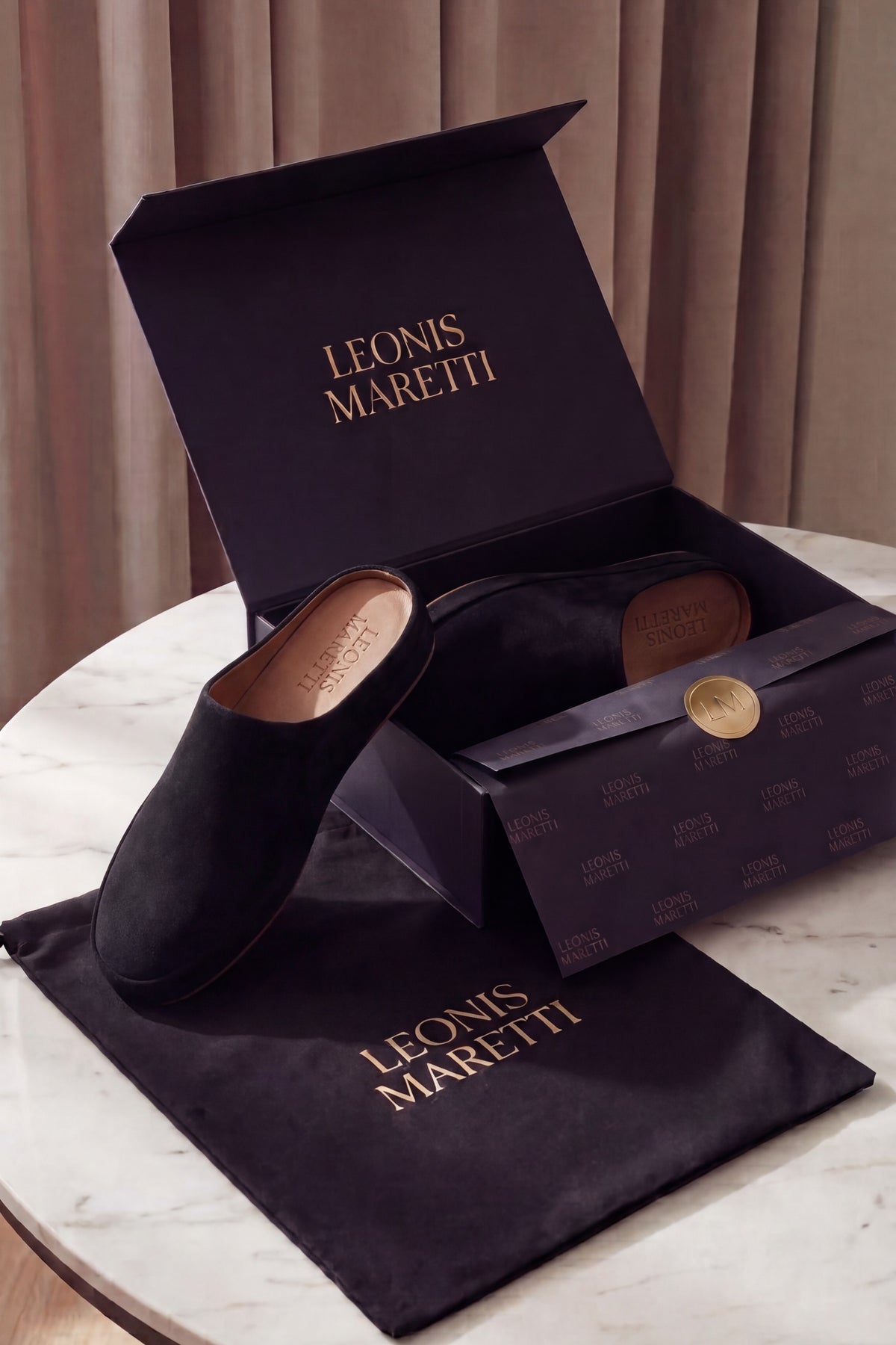 Perugia Suede Mule Black