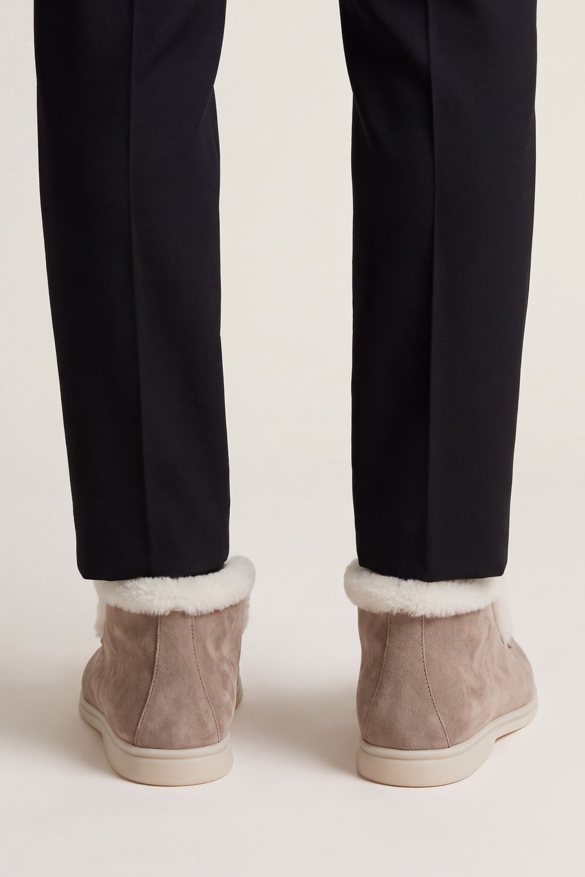Arzano Fur-Lined High Top Loafer Dark Taupe