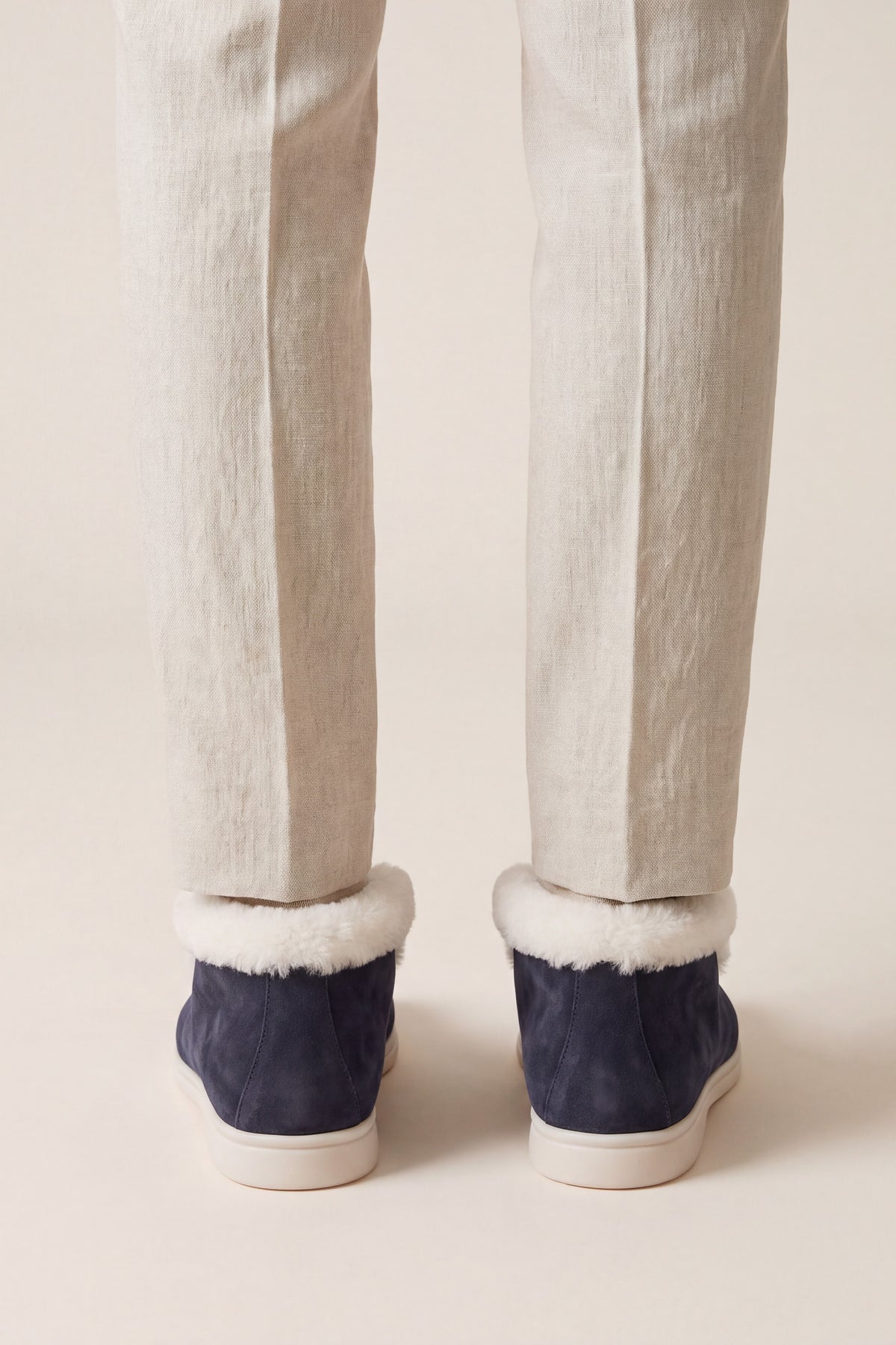 Arzano Fur-Lined High Top Loafer Navy