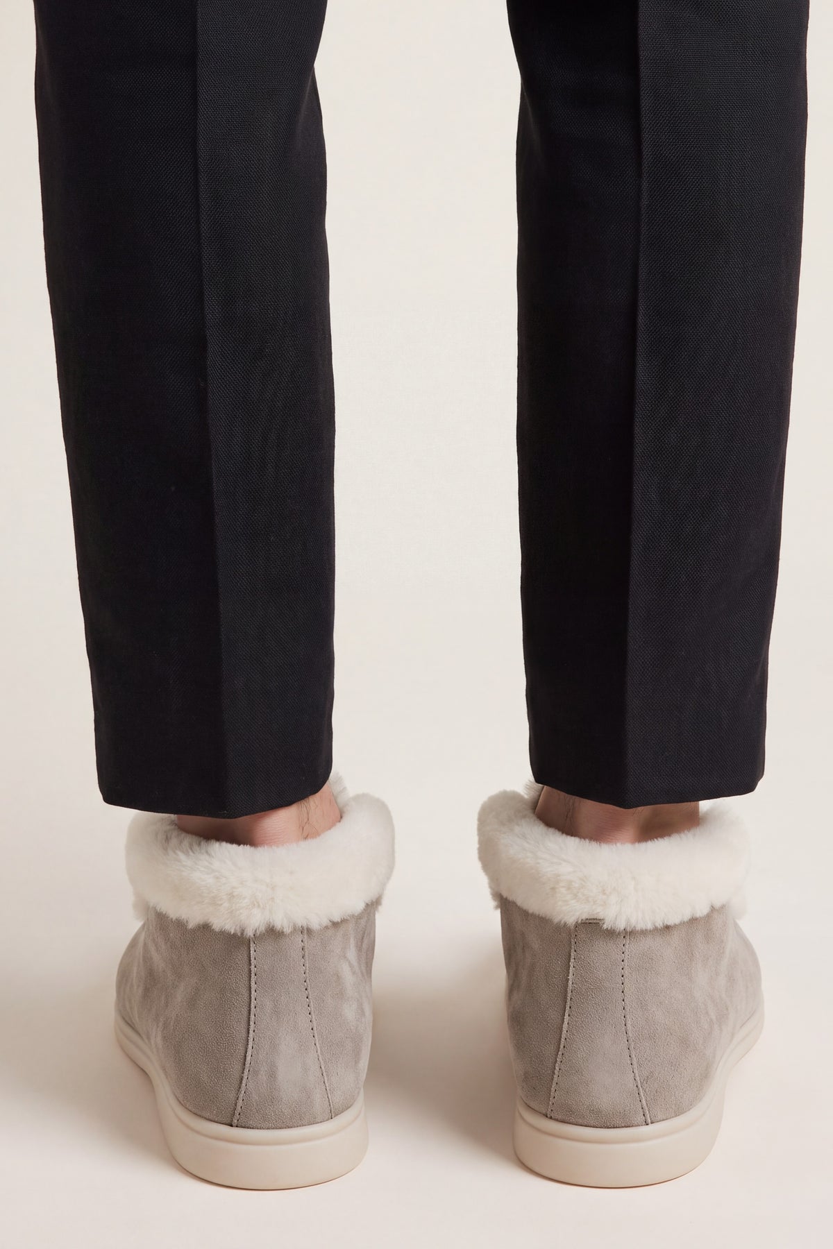 Arzano Fur-Lined High Top Loafer Taupe