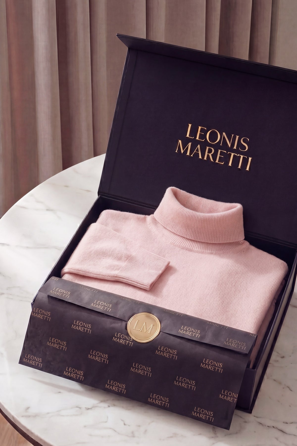 Vercelli Fine Turtleneck Rose