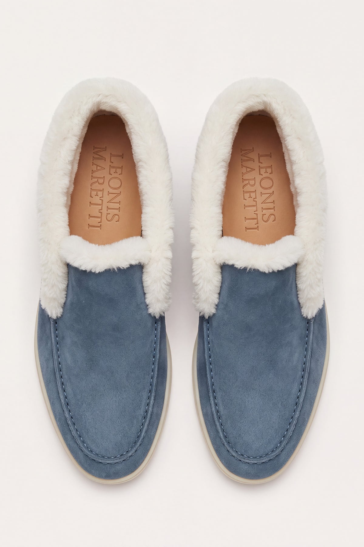 Arzano Fur-Lined High Top Loafer Blue