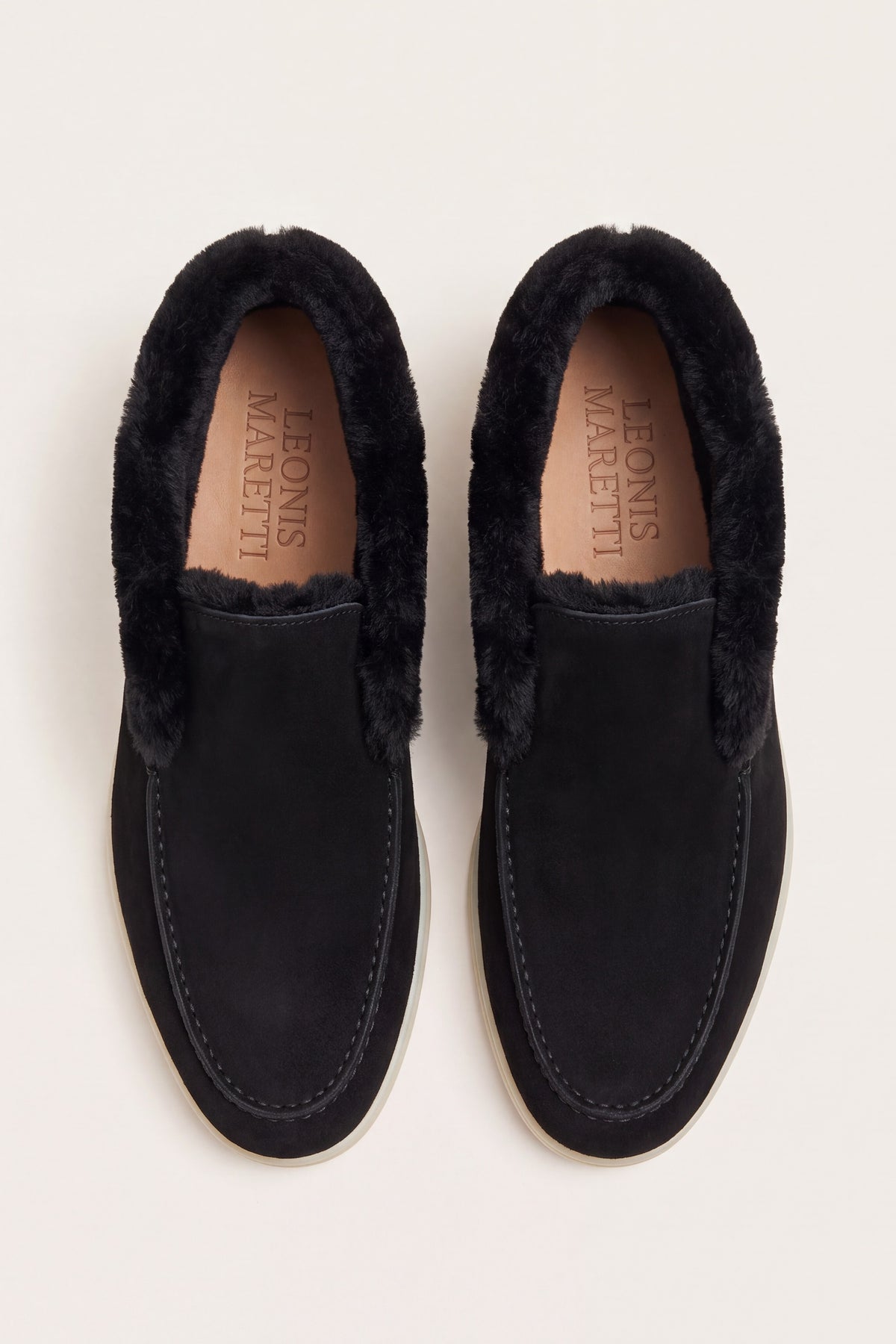 Arzano Fur-Lined High Top Loafer Black