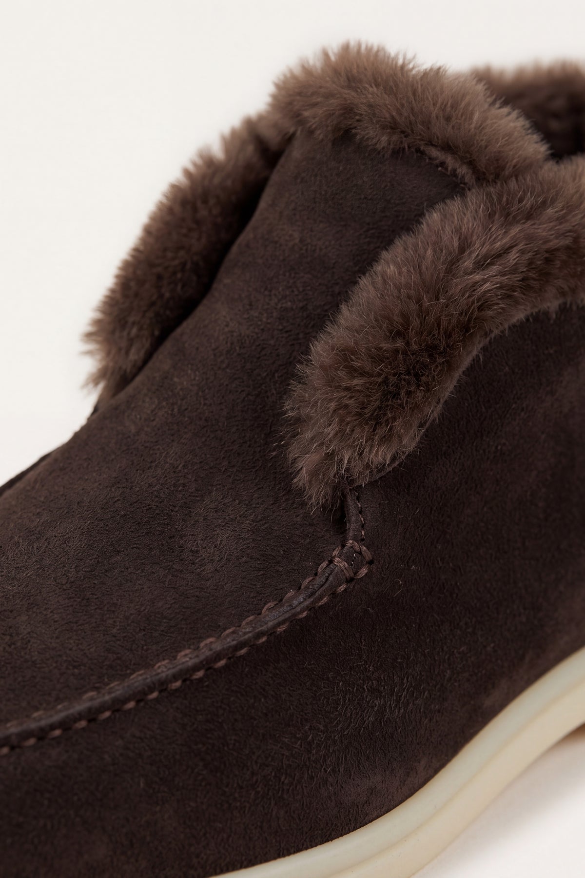 Arzano Fur-Lined High Top Loafer Dark Brown