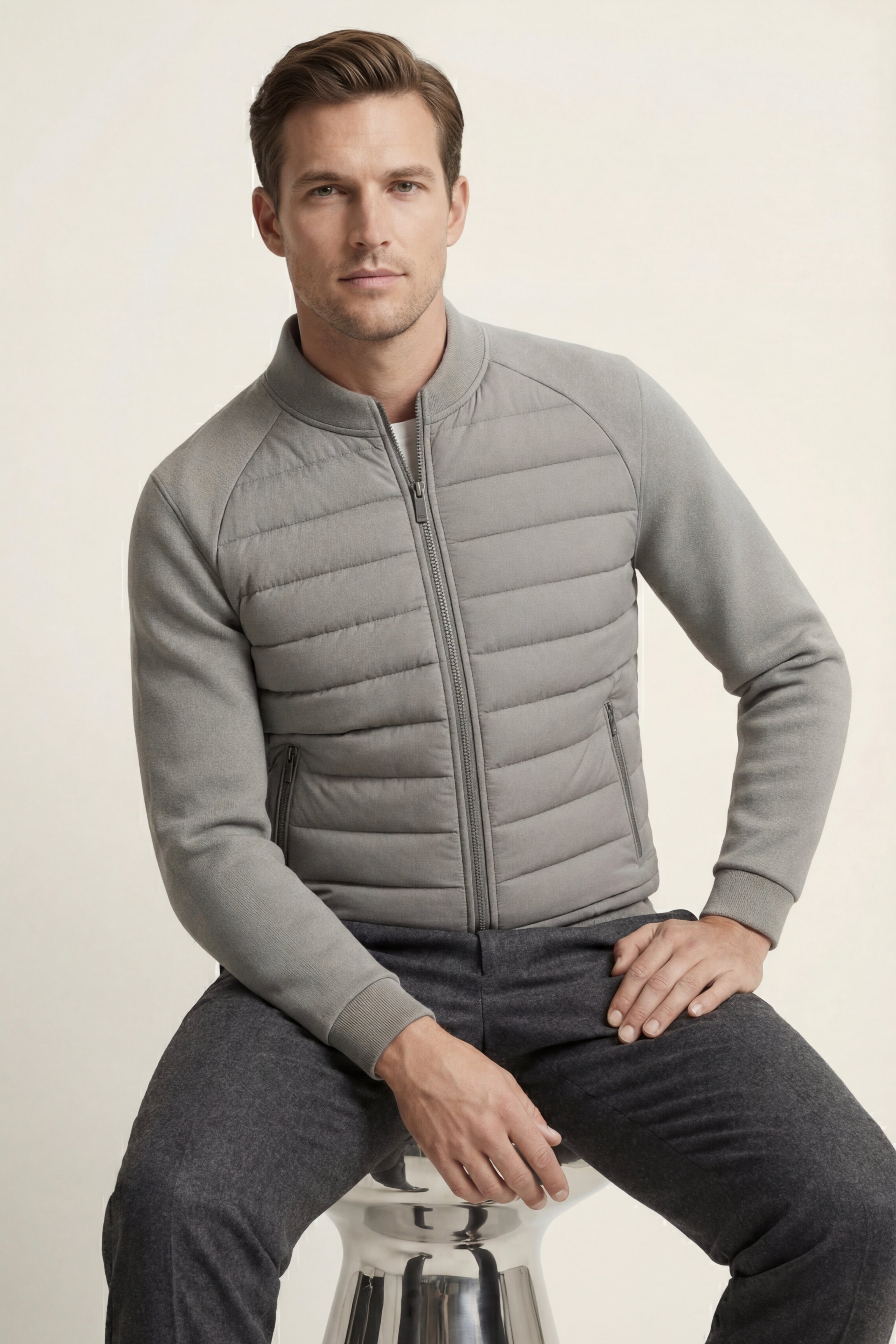 Bellori Wool Padded Jacket Grey