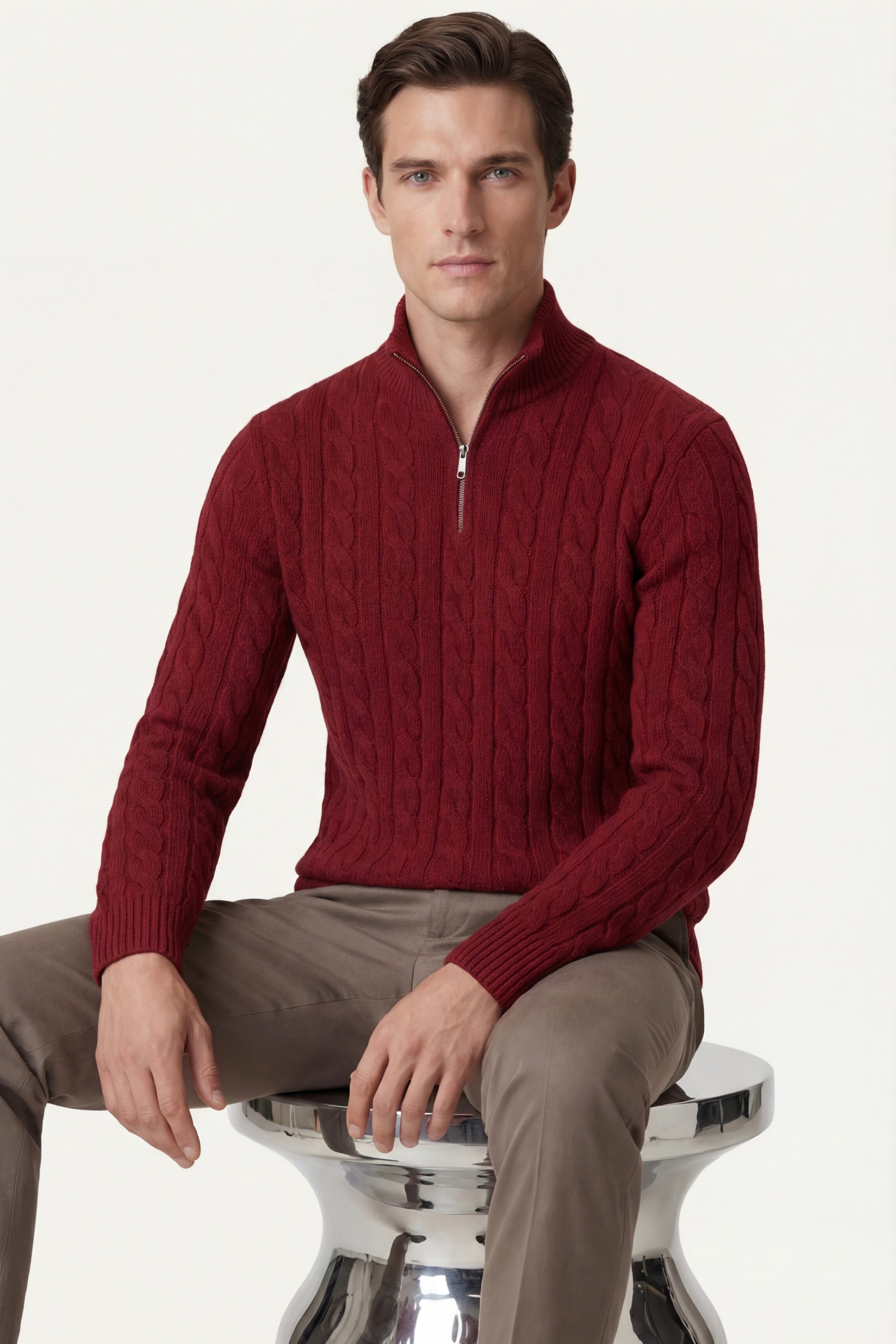 Medici Cable Knit Burgundy