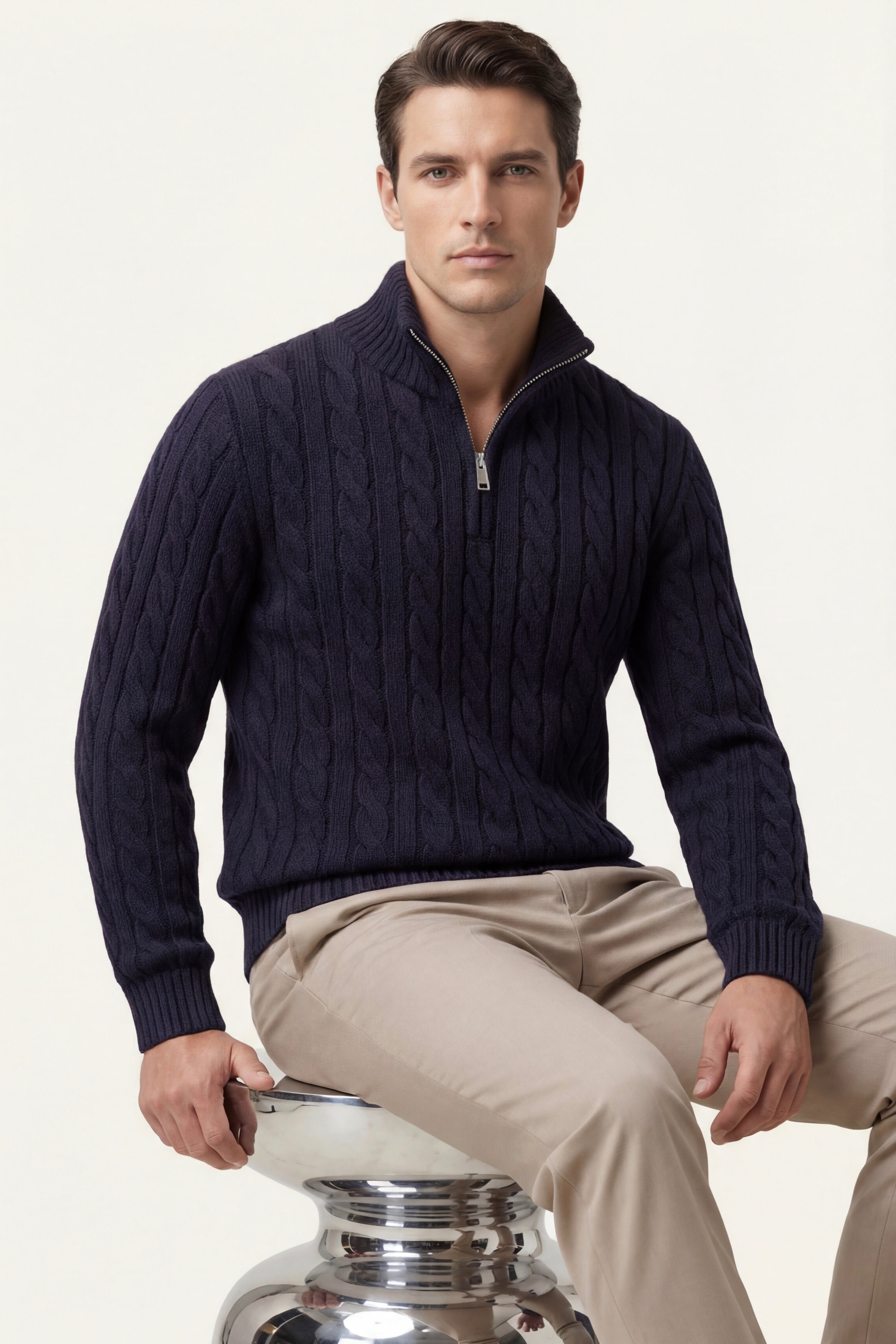 Medici Cable Knit Navy