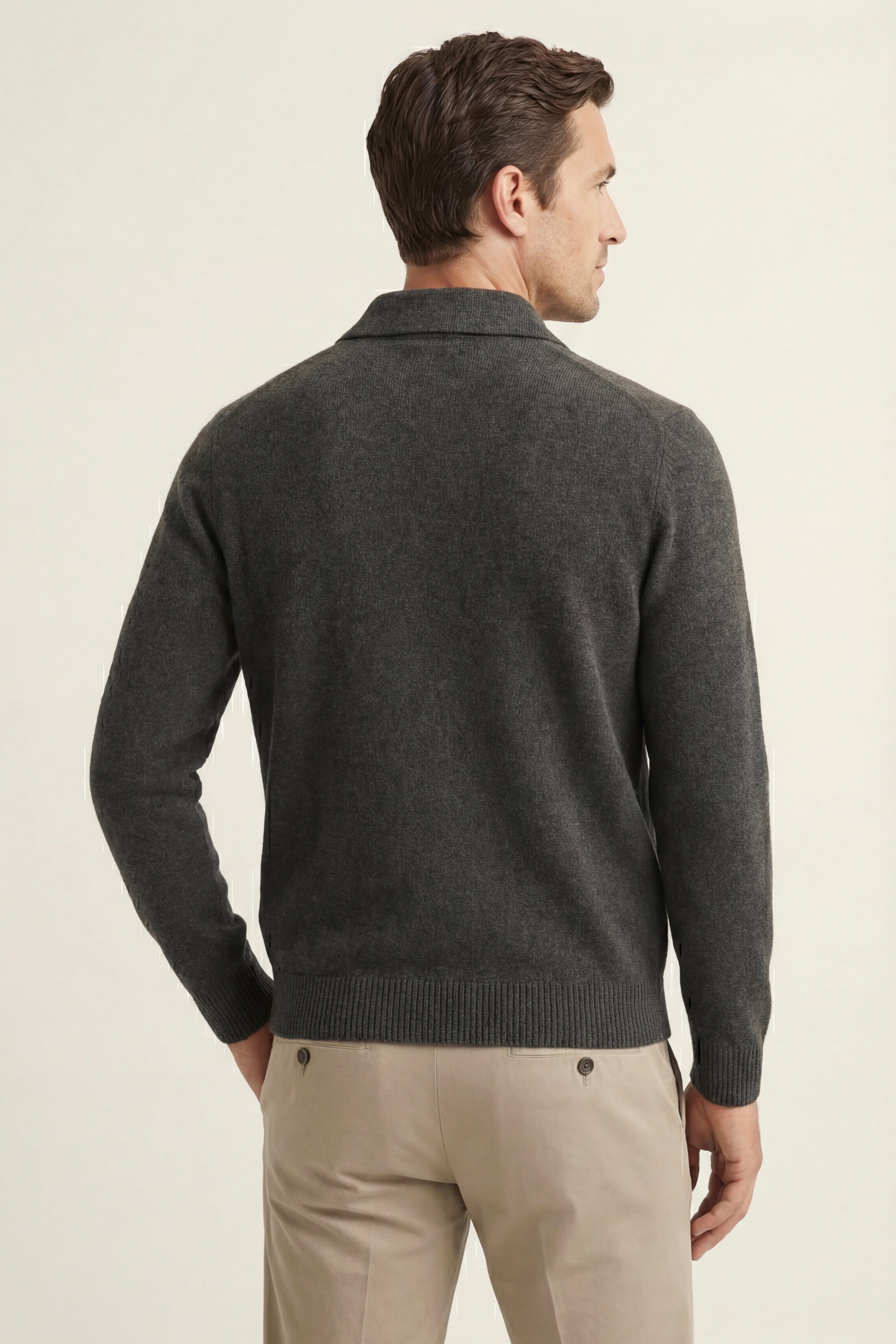 Lorenzo Cashmere Cardigan Dark Grey