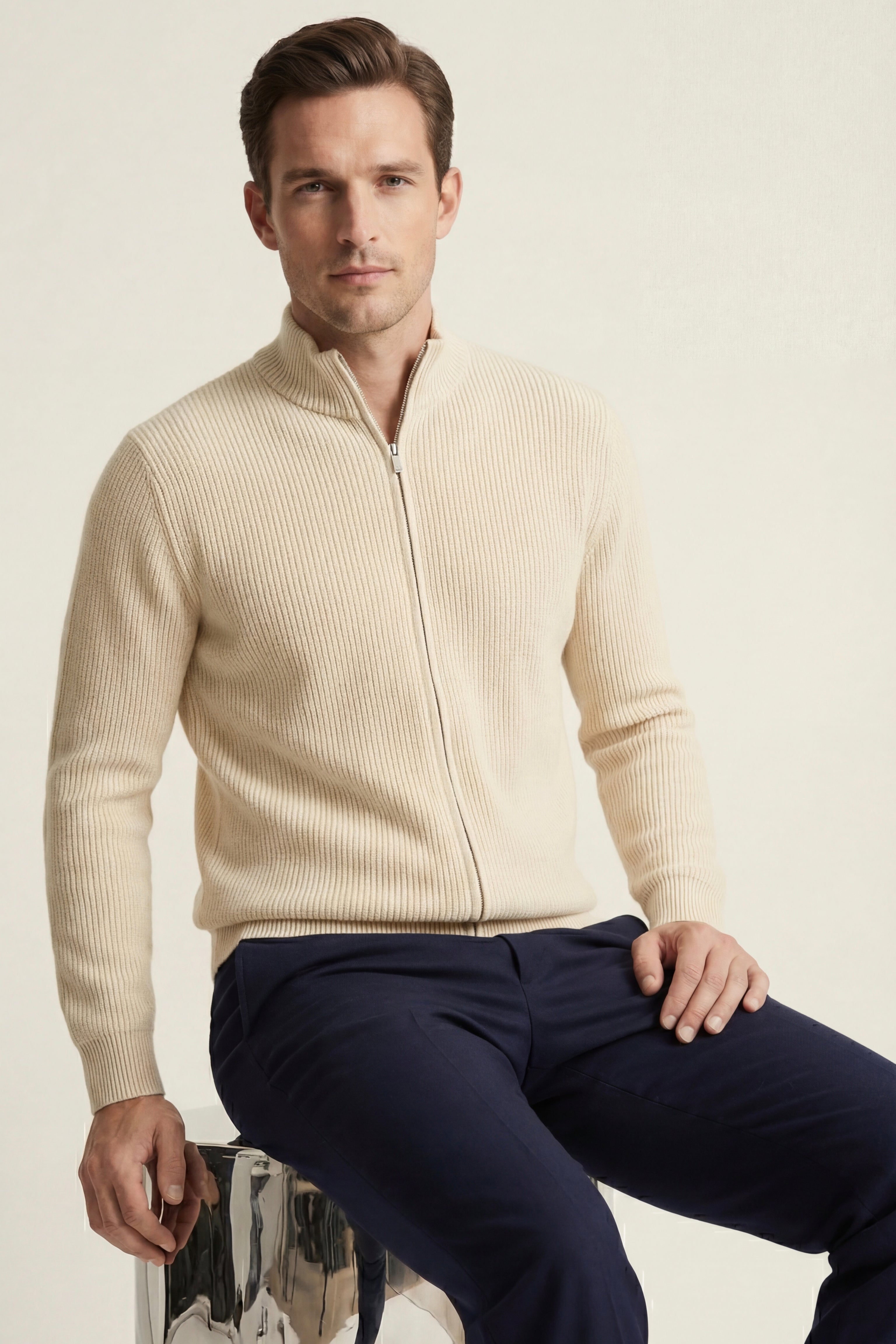 Roma Cashmere Cardigan Cream