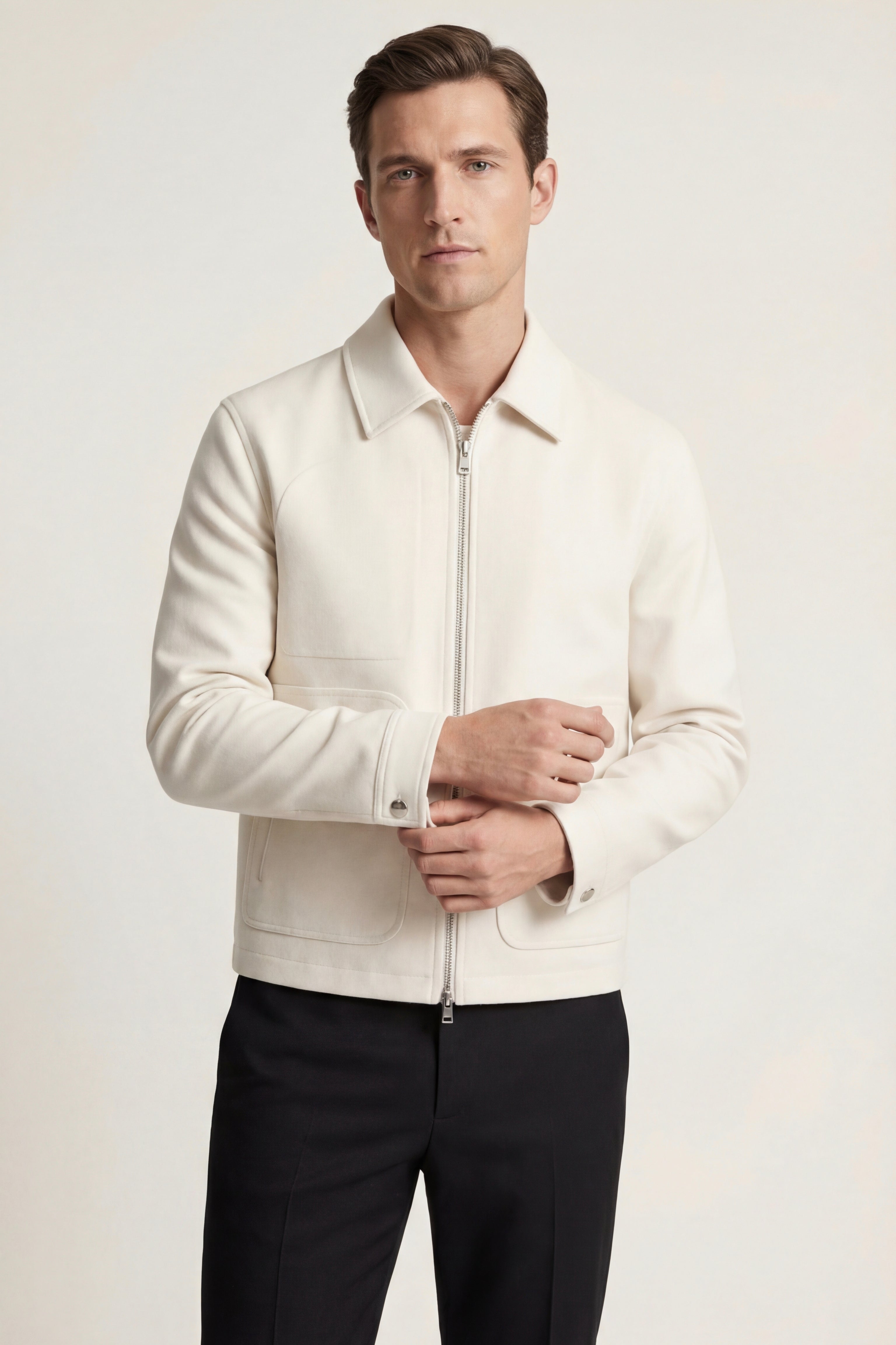 Carlo Zip Jacket Ivory