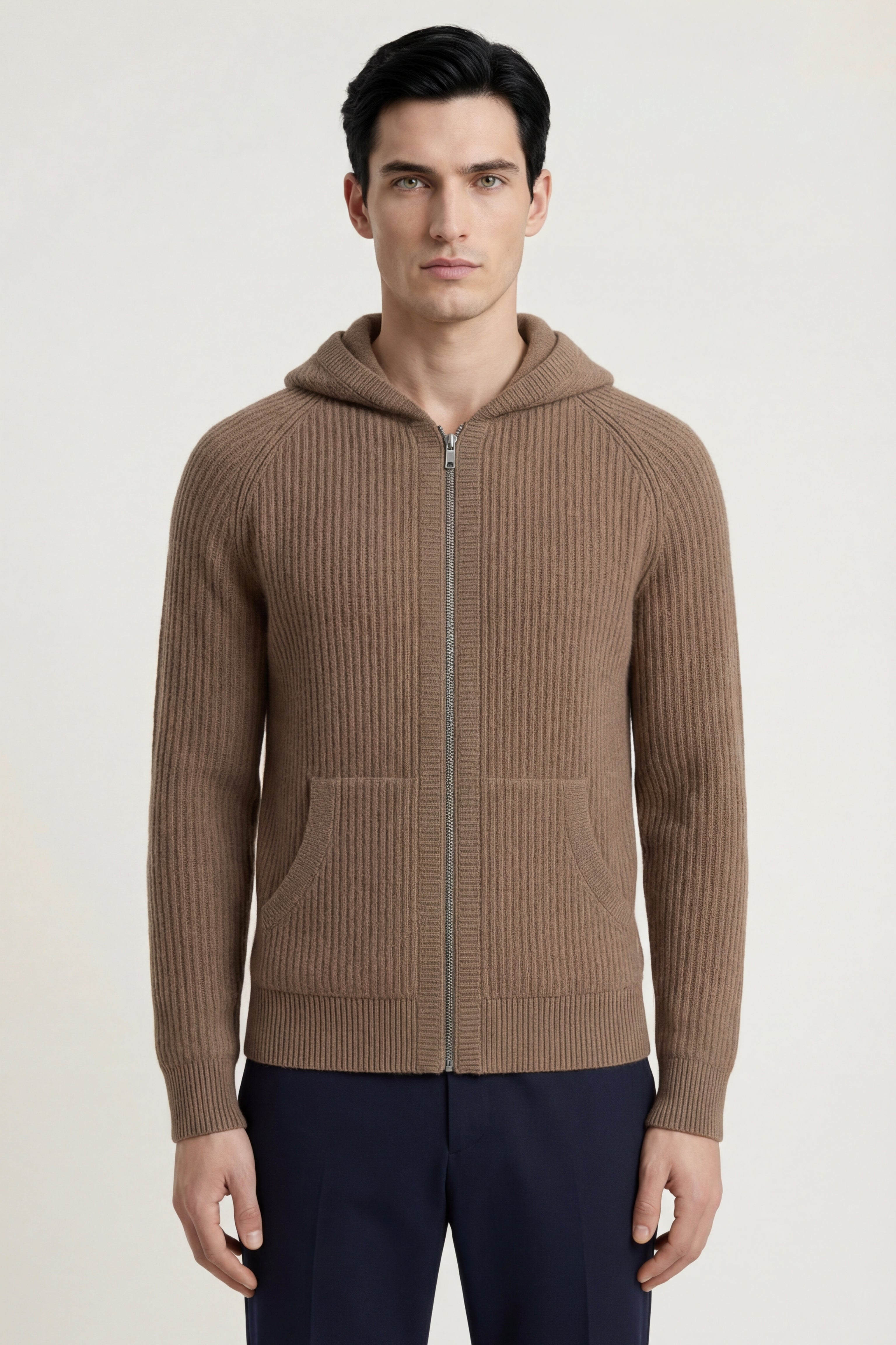 Sorrento Hooded Knit Brown
