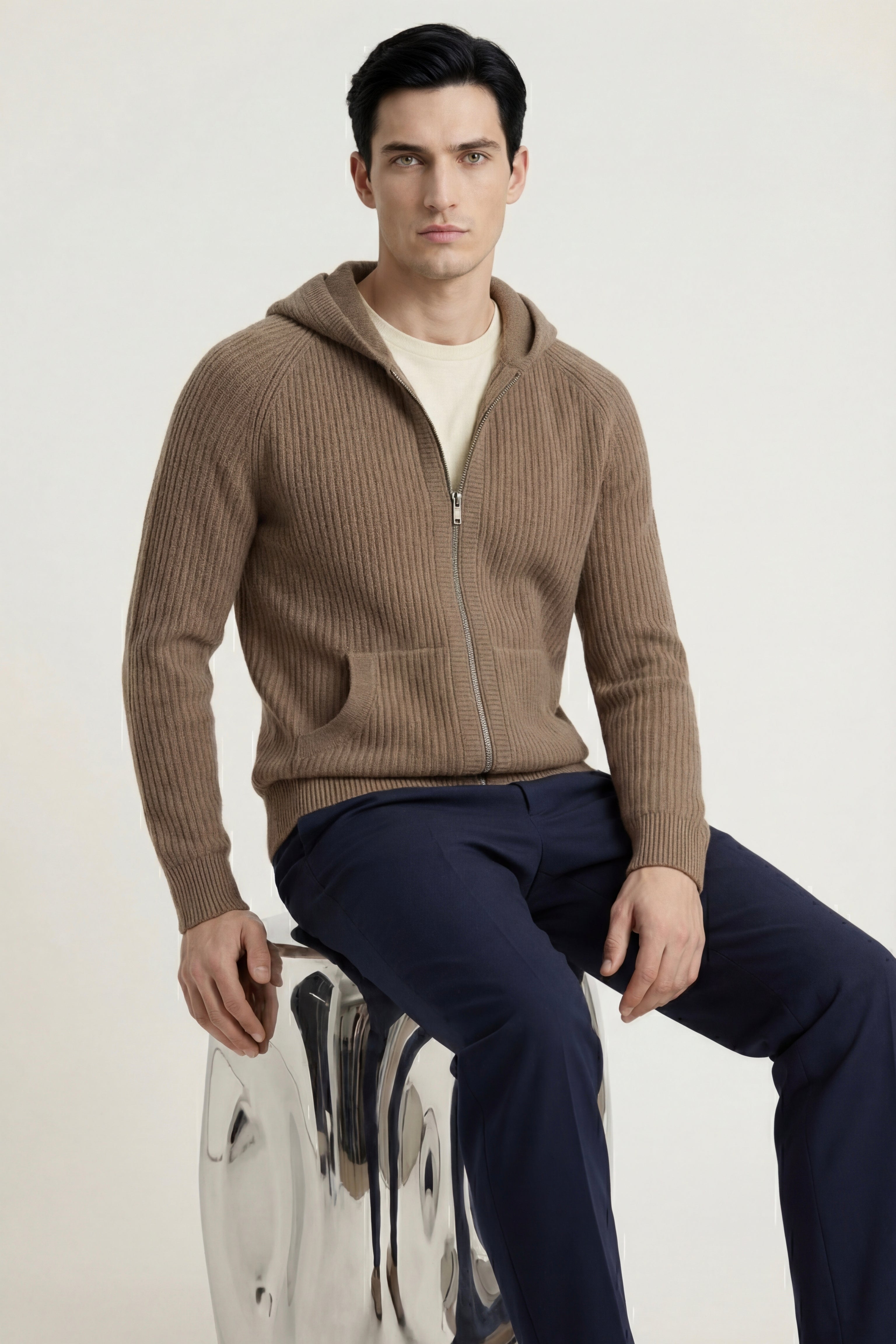 Sorrento Hooded Knit Brown