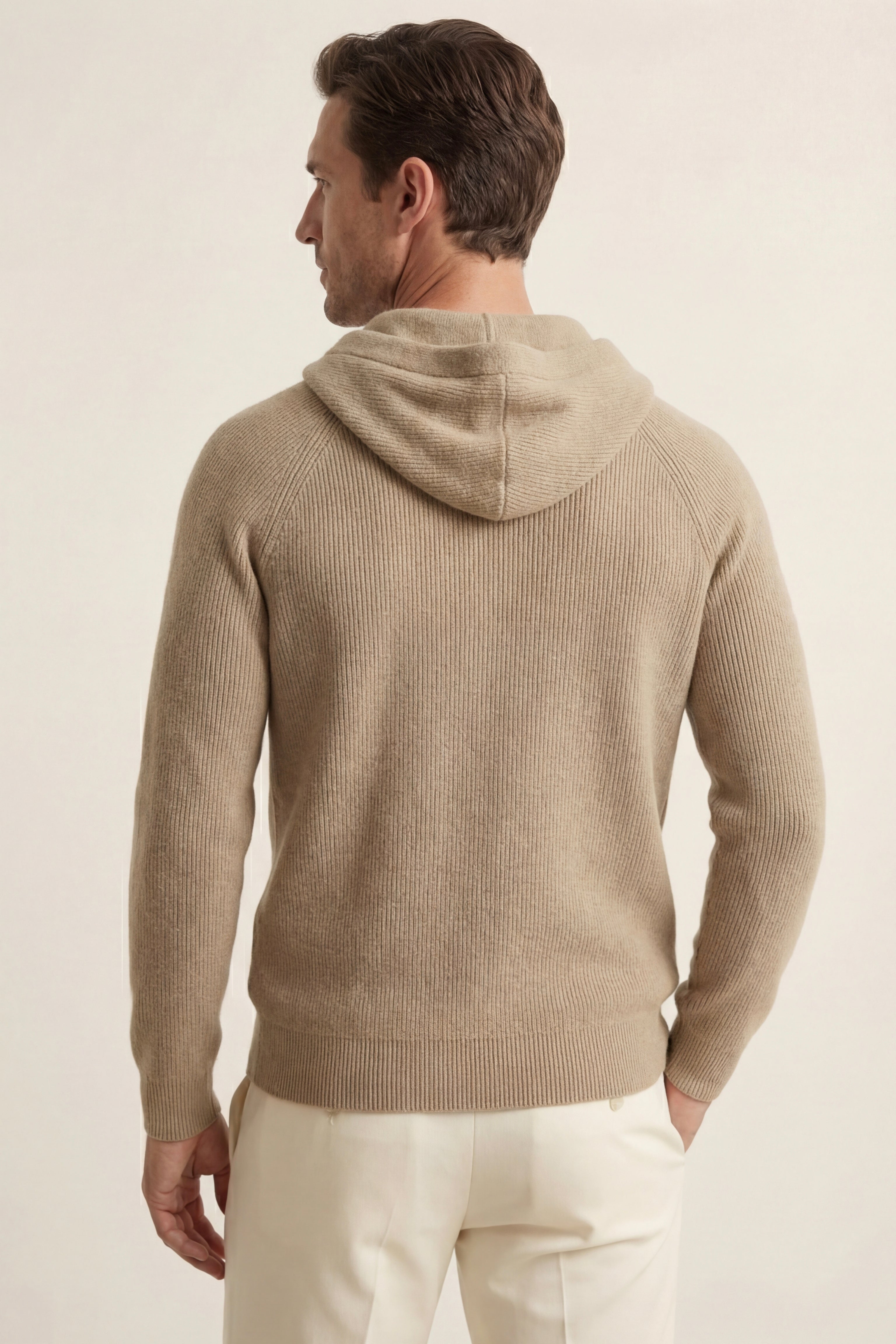 Amalfi Merino Hooded Sweater Taupe