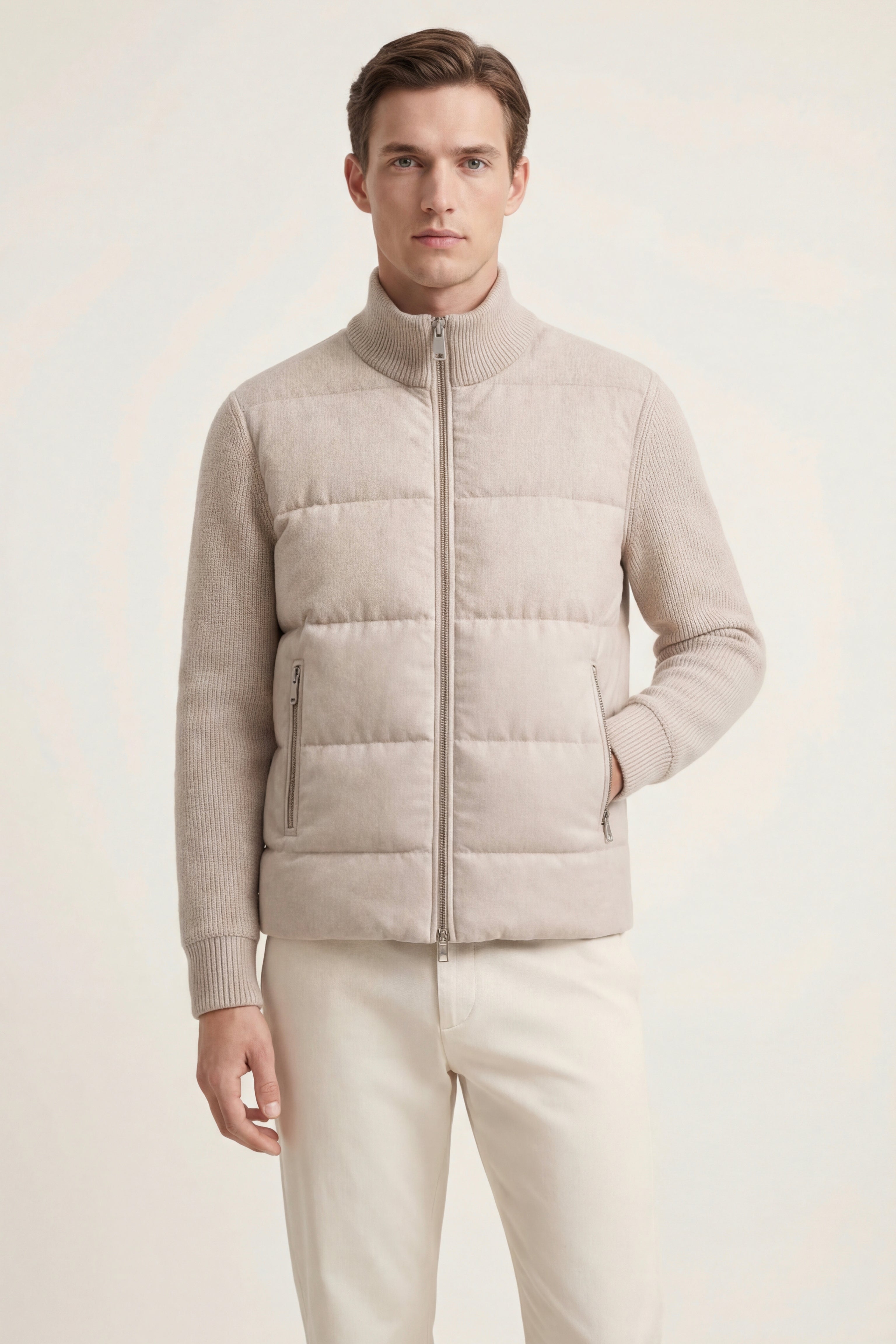 Enea Quilted Knit Jacket Ivory