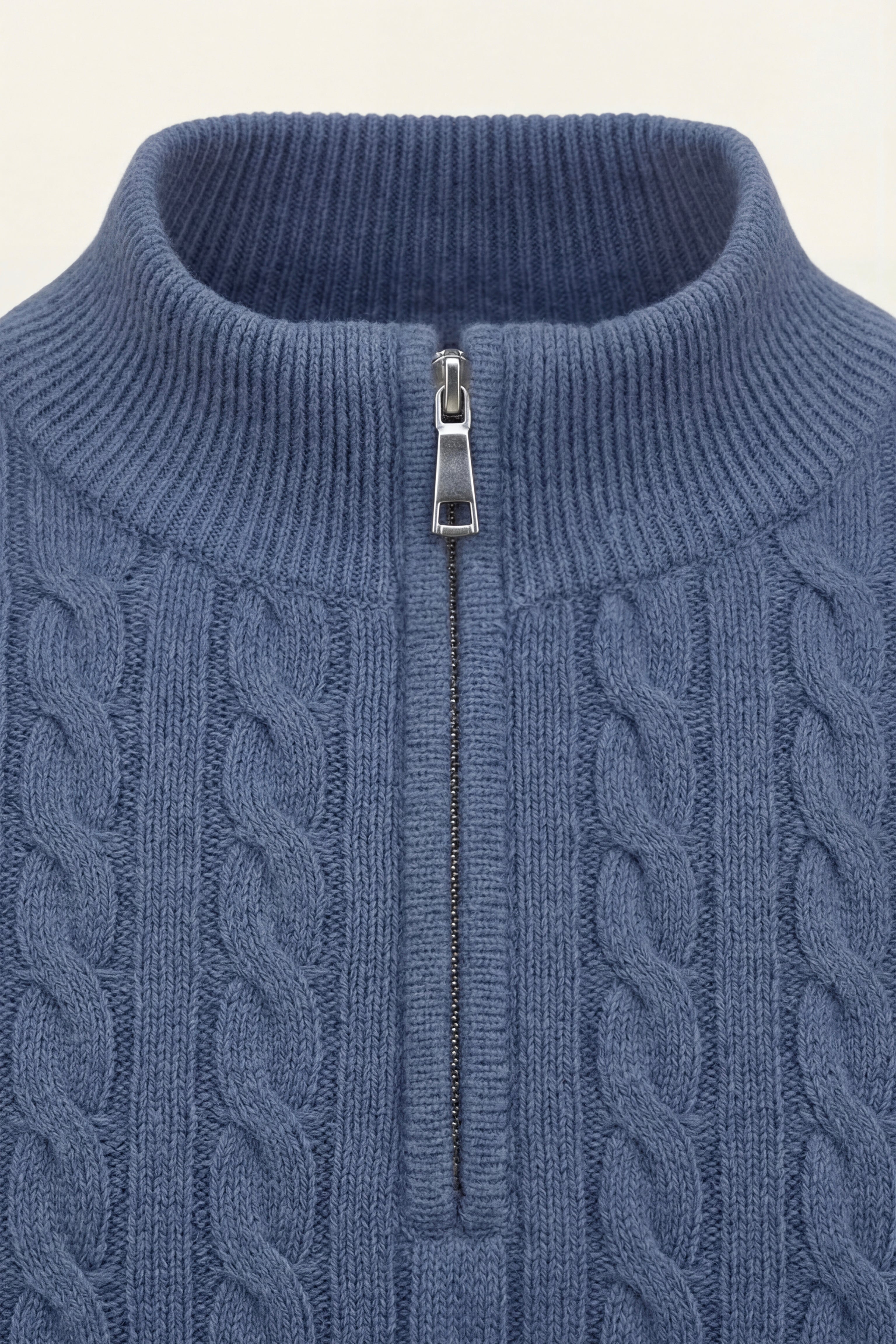 Lerano Cashmere Half-Zip Knit Blue