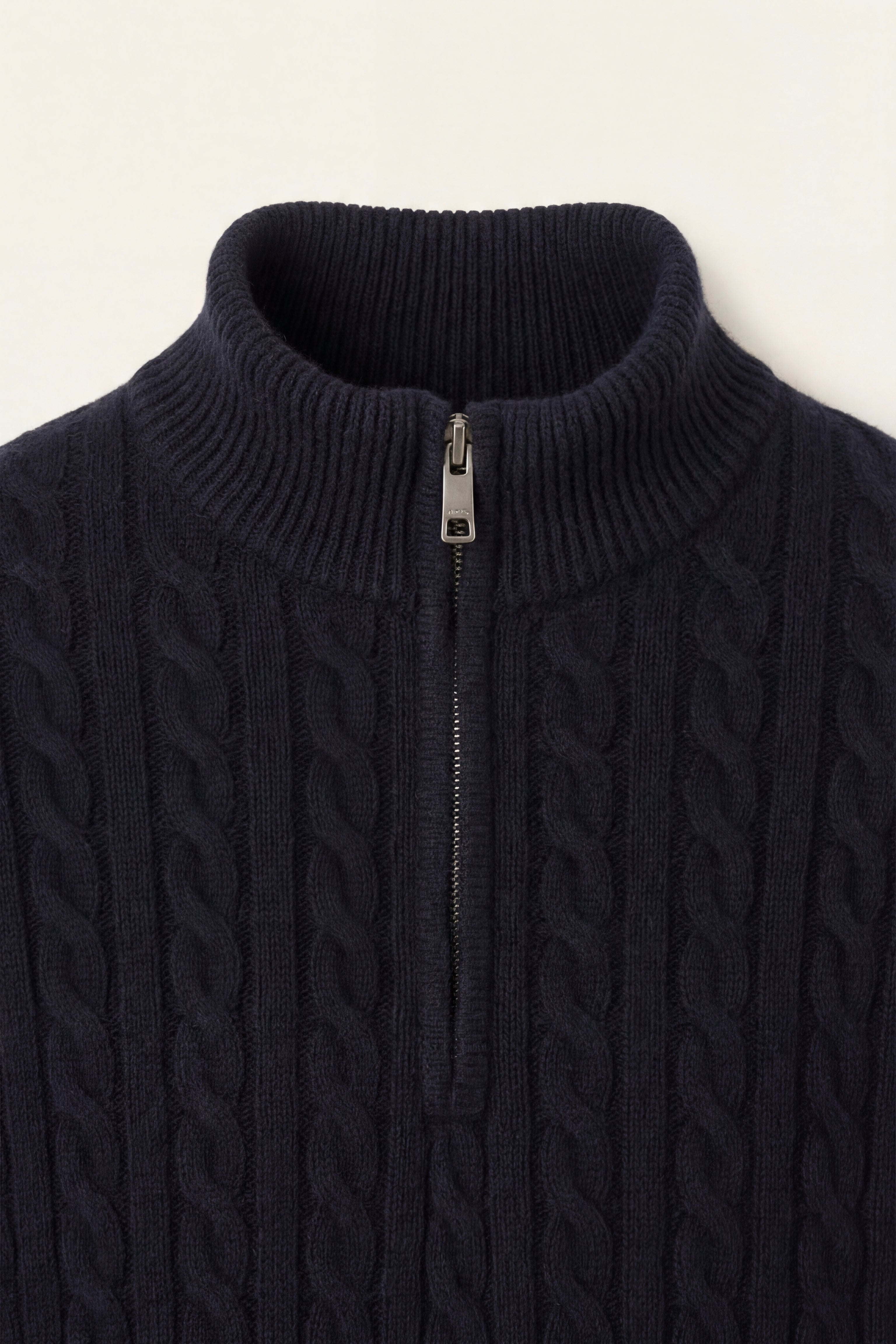 Lerano Cashmere Half-Zip Knit Black