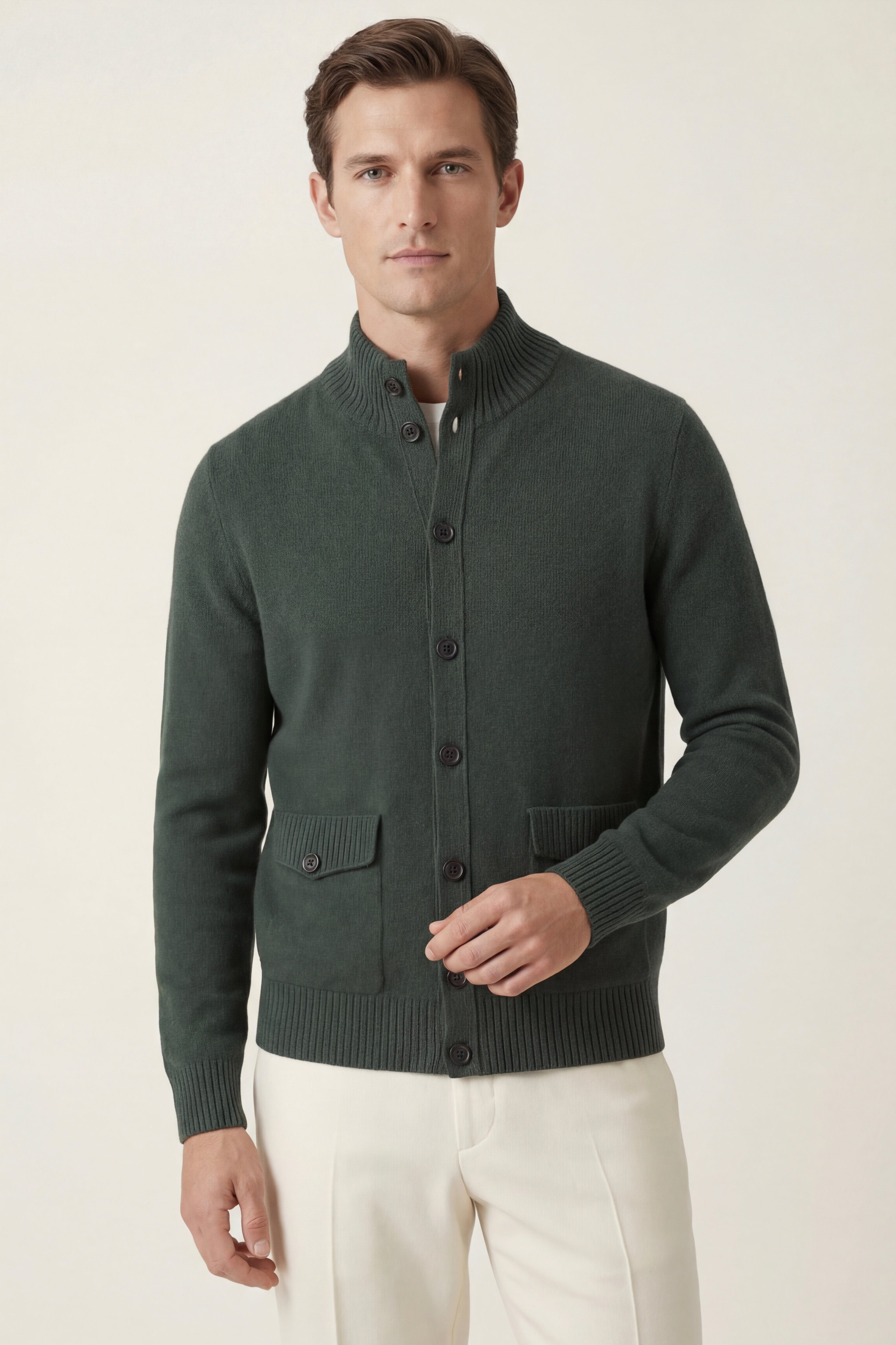 Giotto Cashmere Cardigan Forest