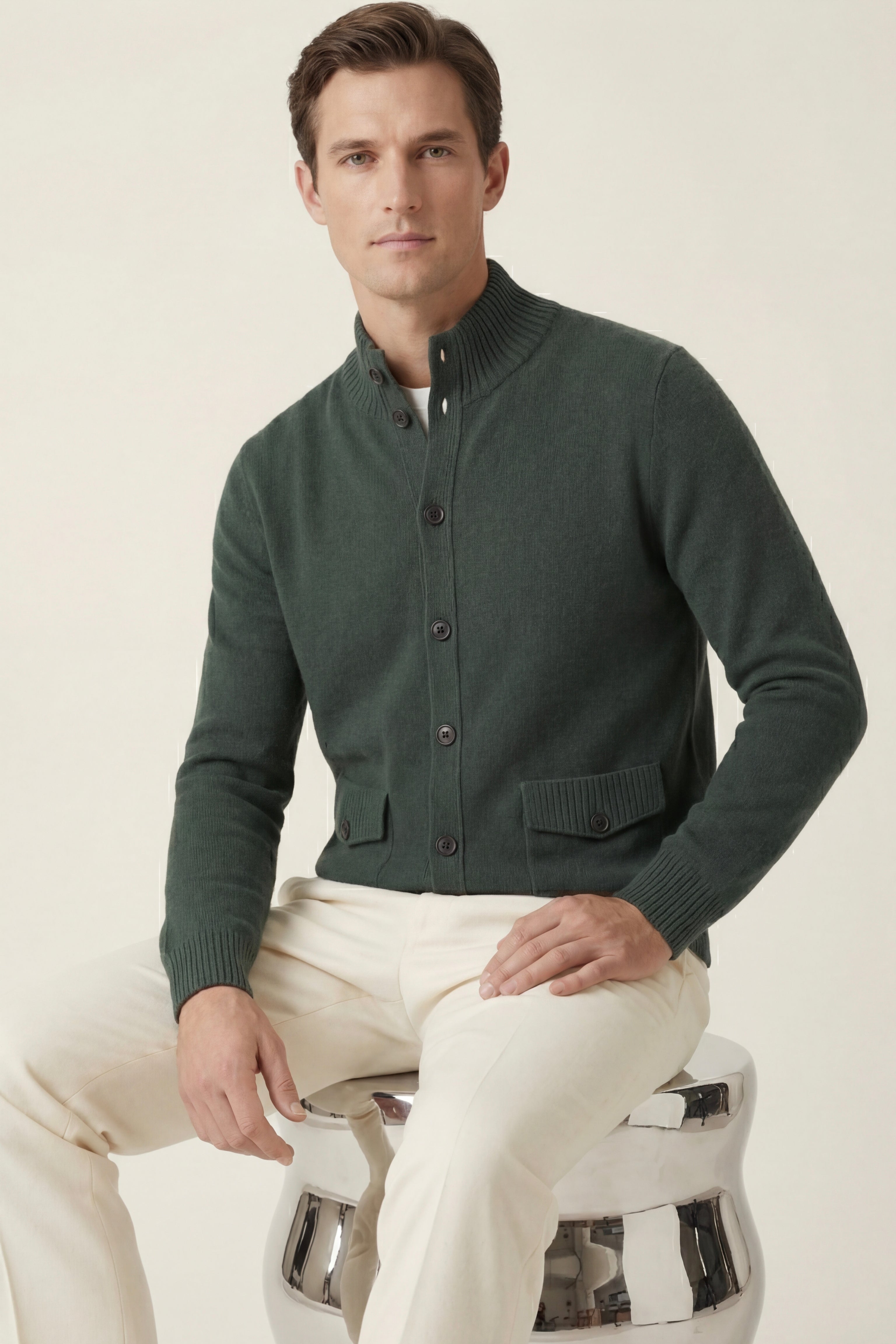 Giotto Cashmere Cardigan Forest