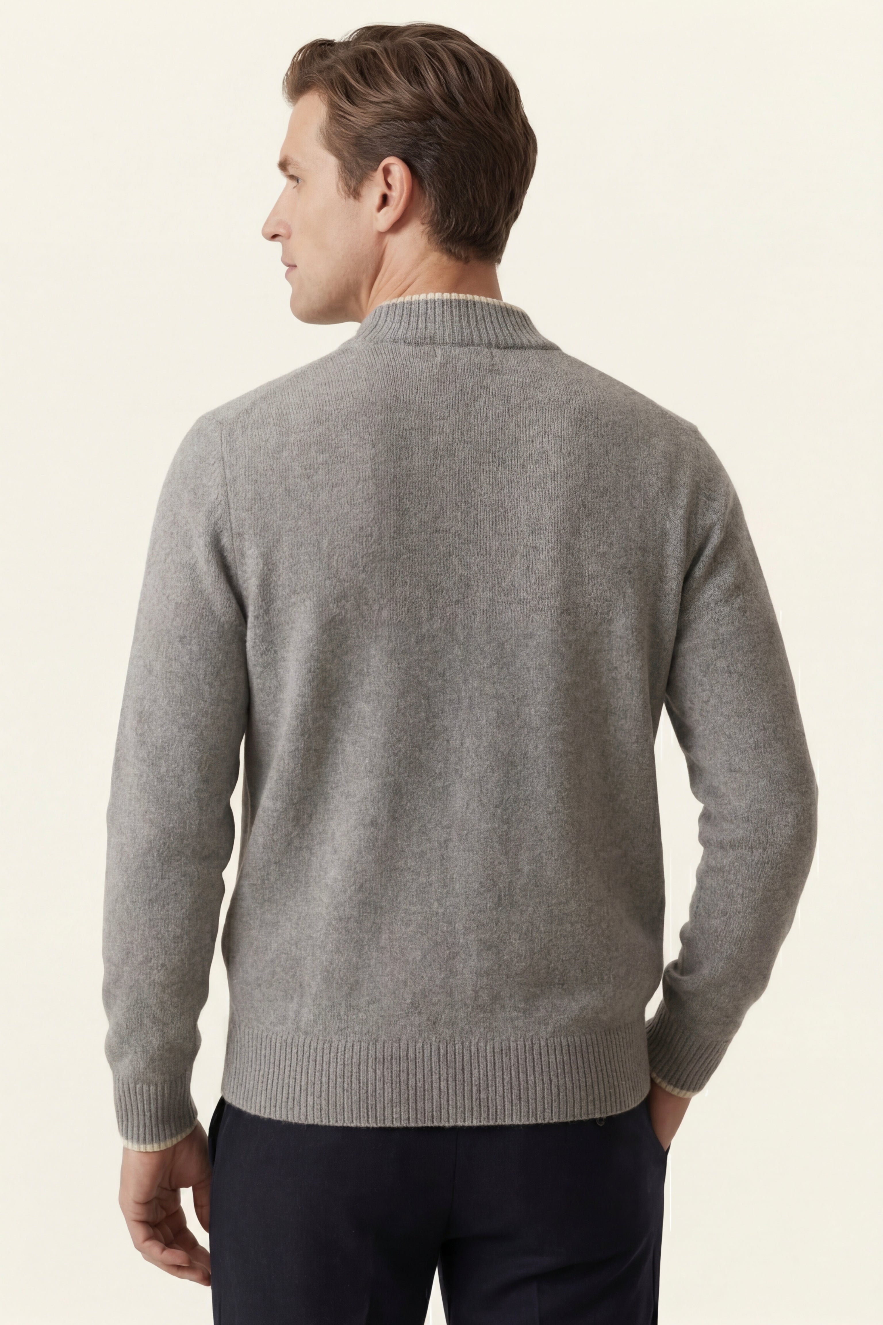 Terenzo Zip Cardigan Grey