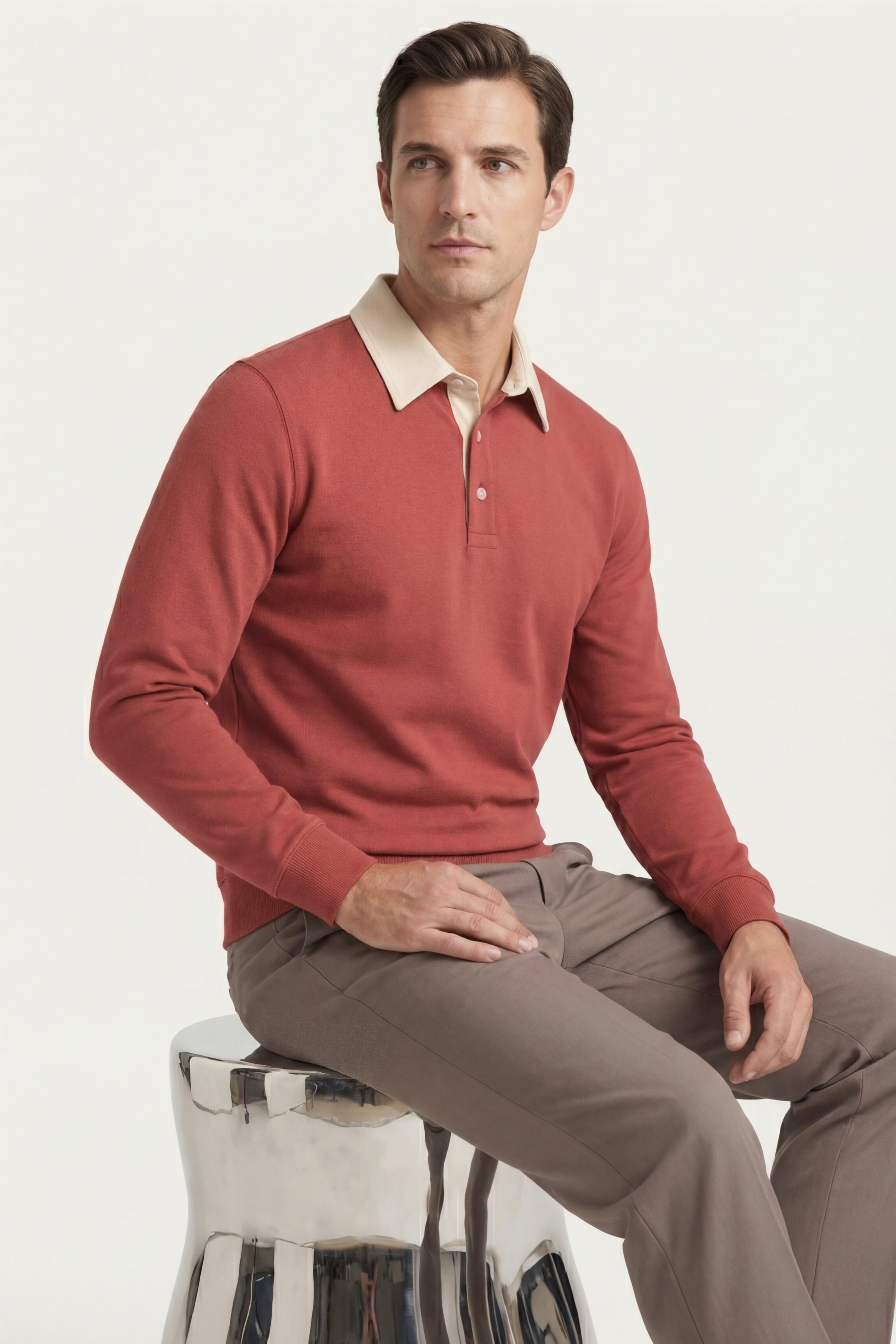 Valerio Polo Knit Red