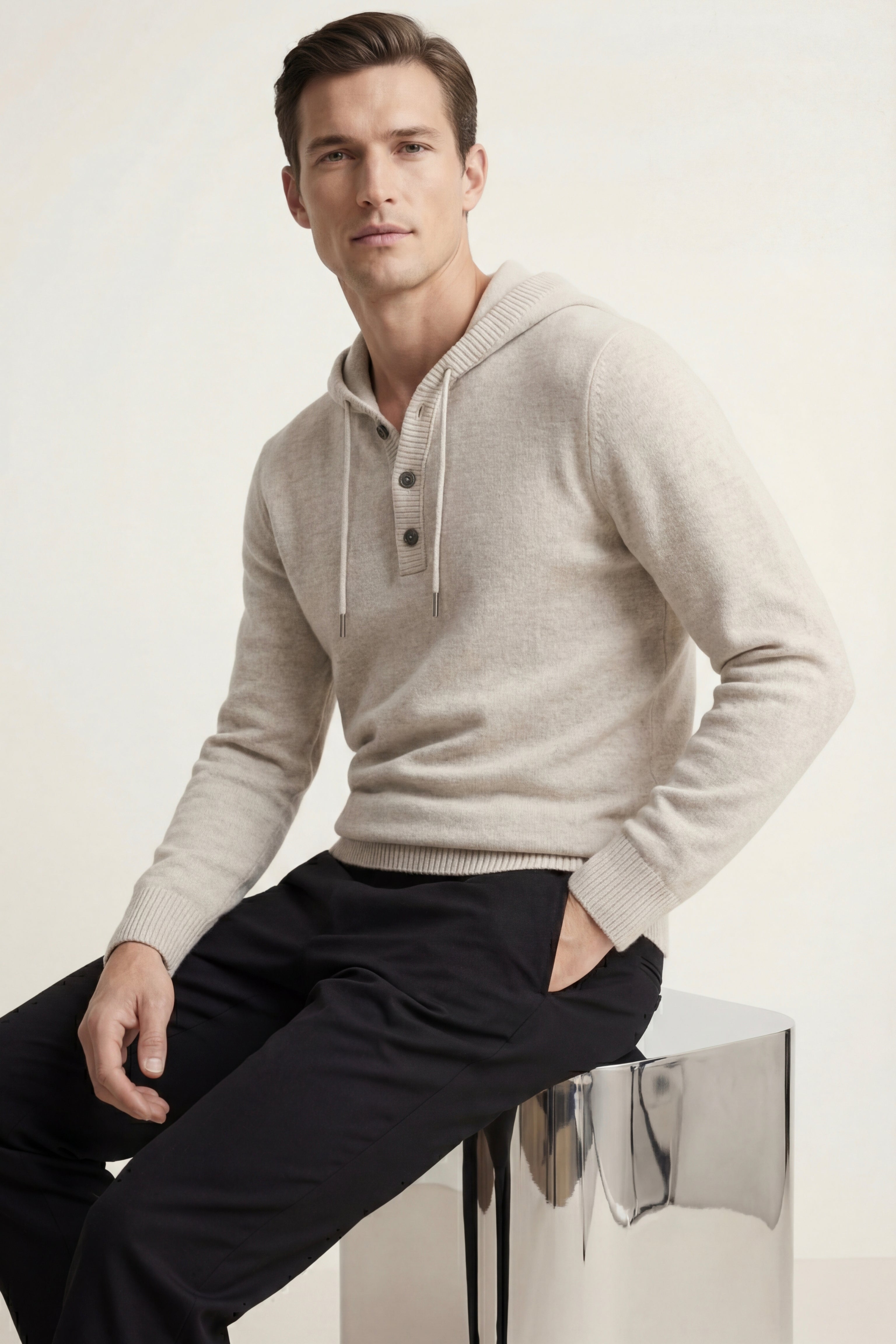 Taviano Hooded Knit Grey