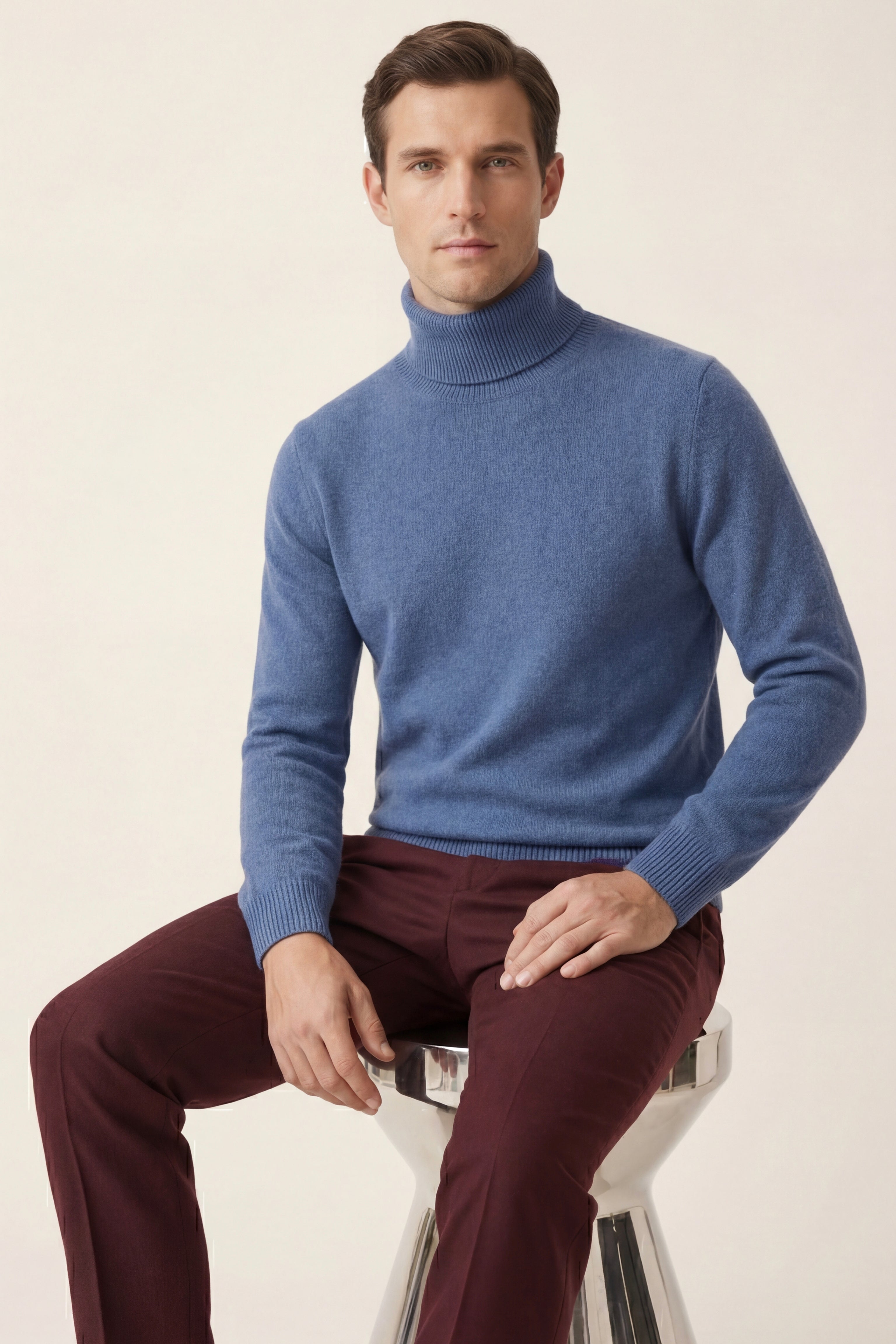 Avenzo Cashmere Turtleneck Blue