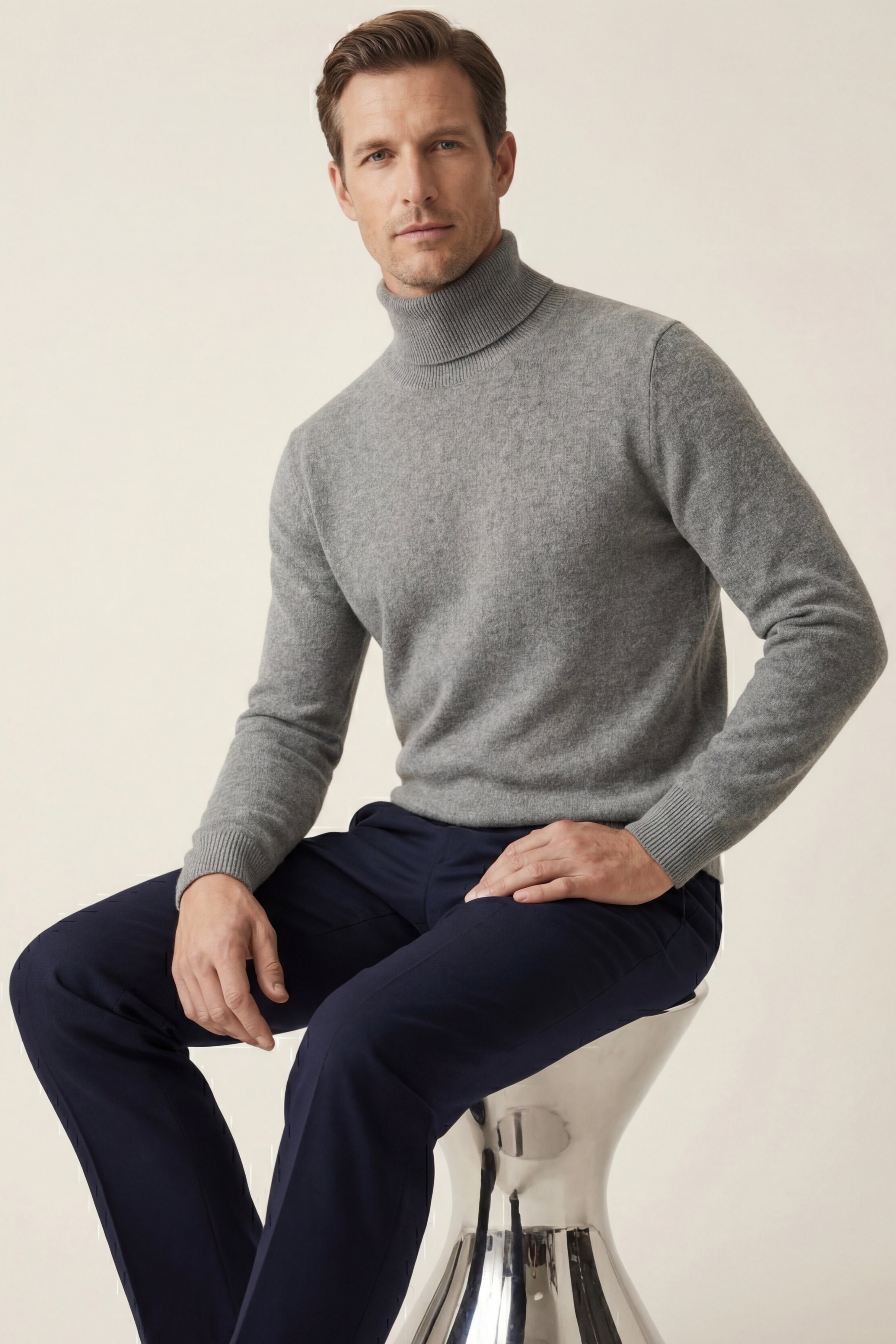 Avenzo Cashmere Turtleneck Grey