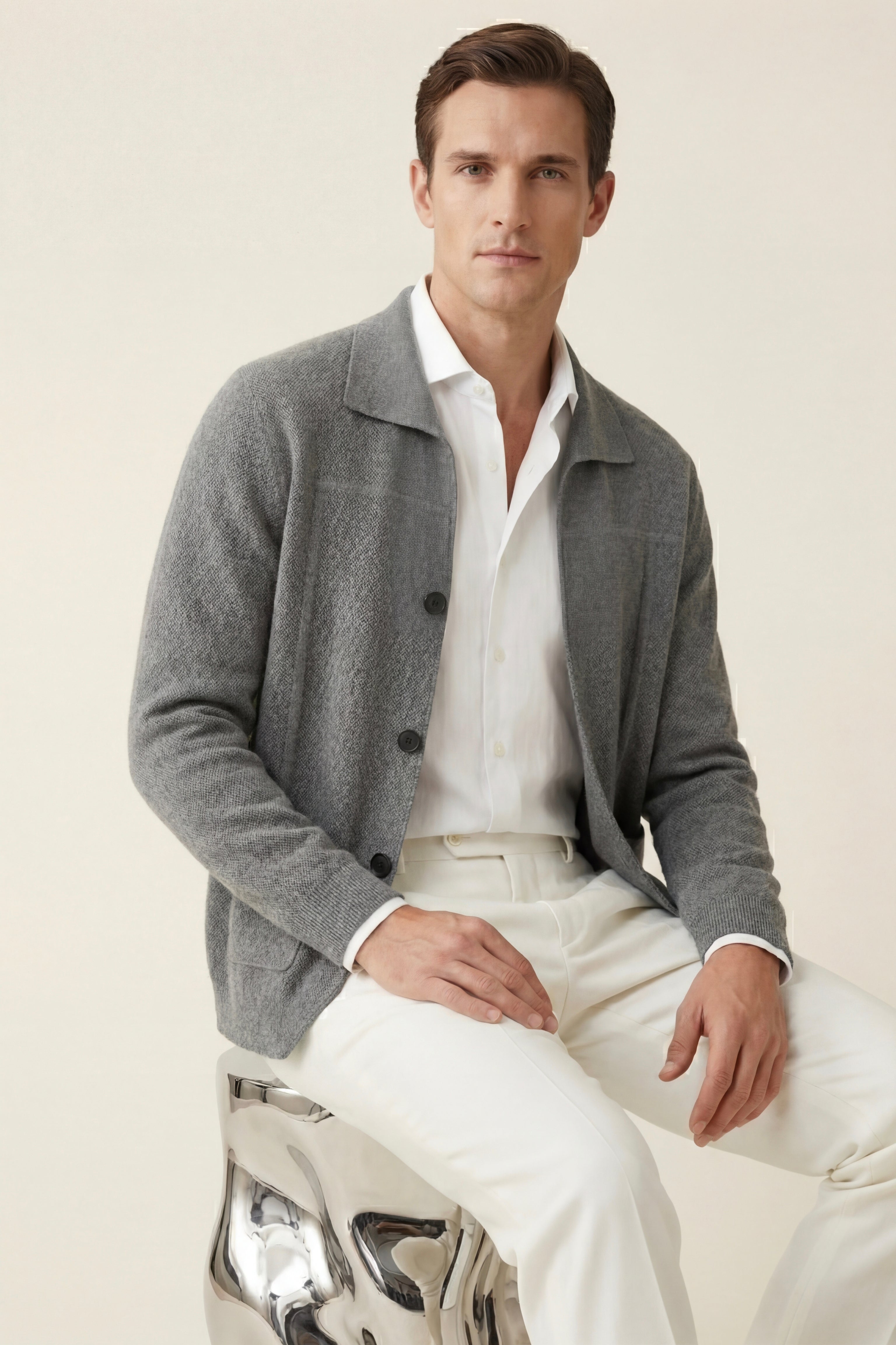 Valero Cashmere Cardigan Graphite
