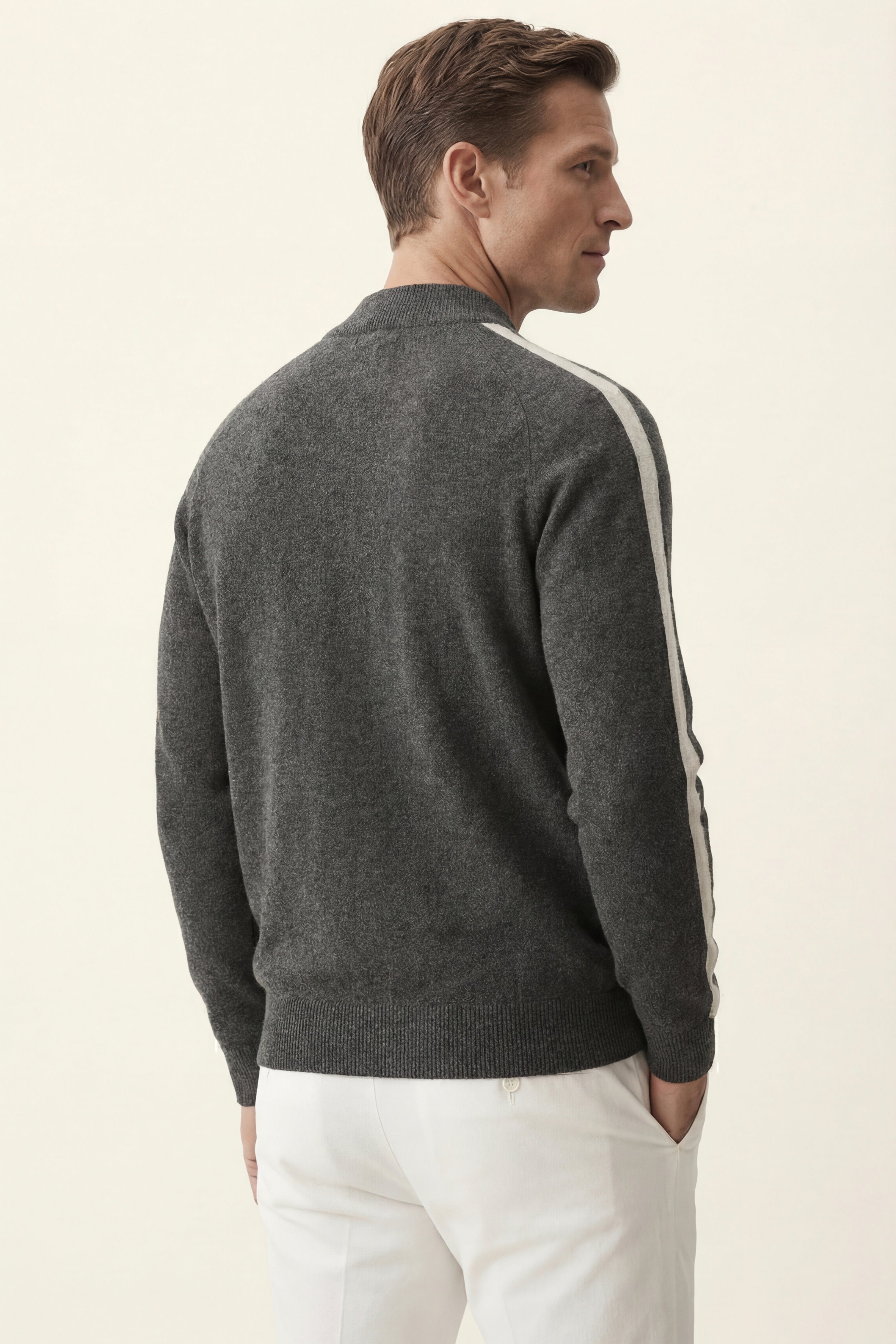 Lorenti Cashmere Zip Knit Dark Grey