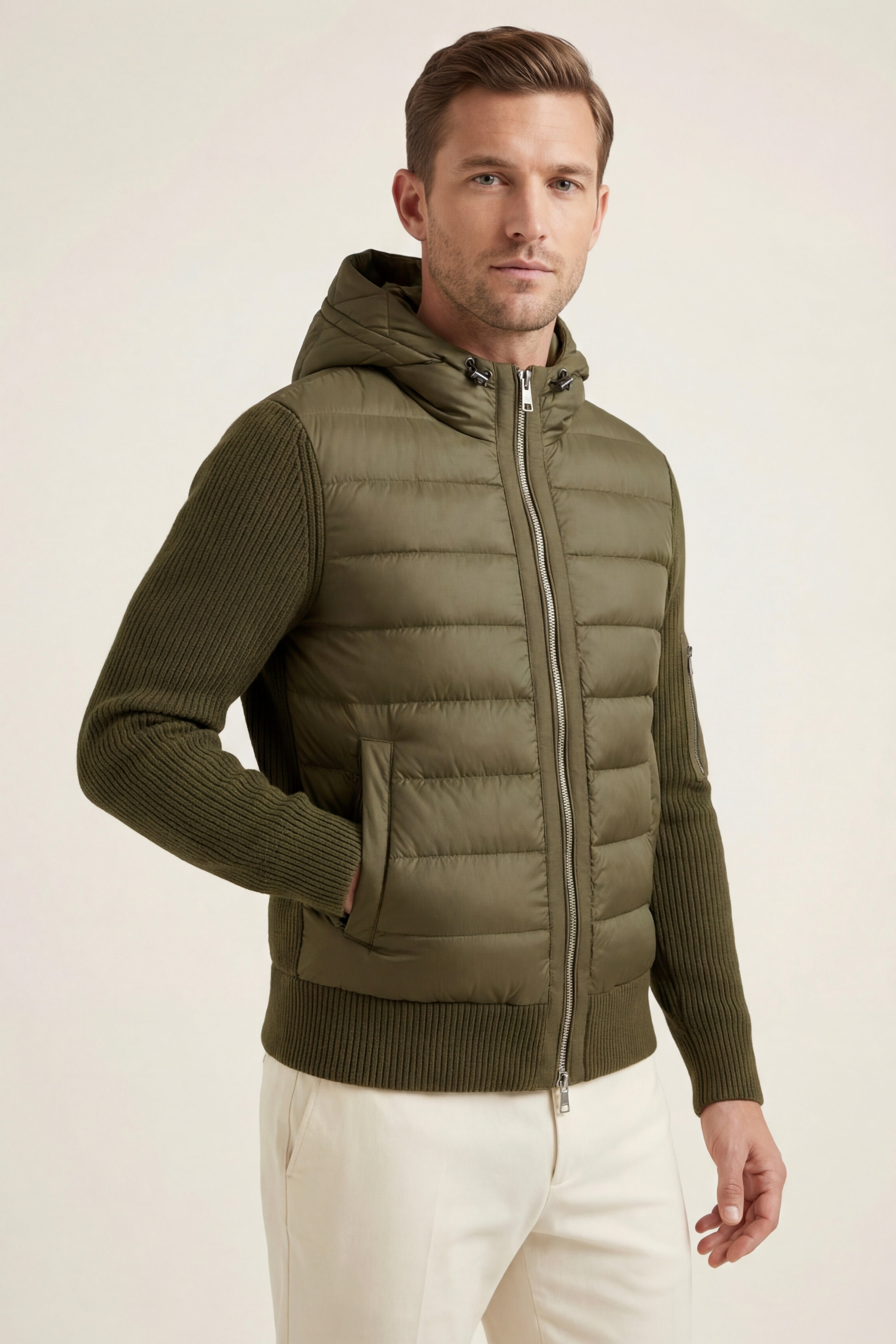 Valmero Hybrid Zip Jacket Green