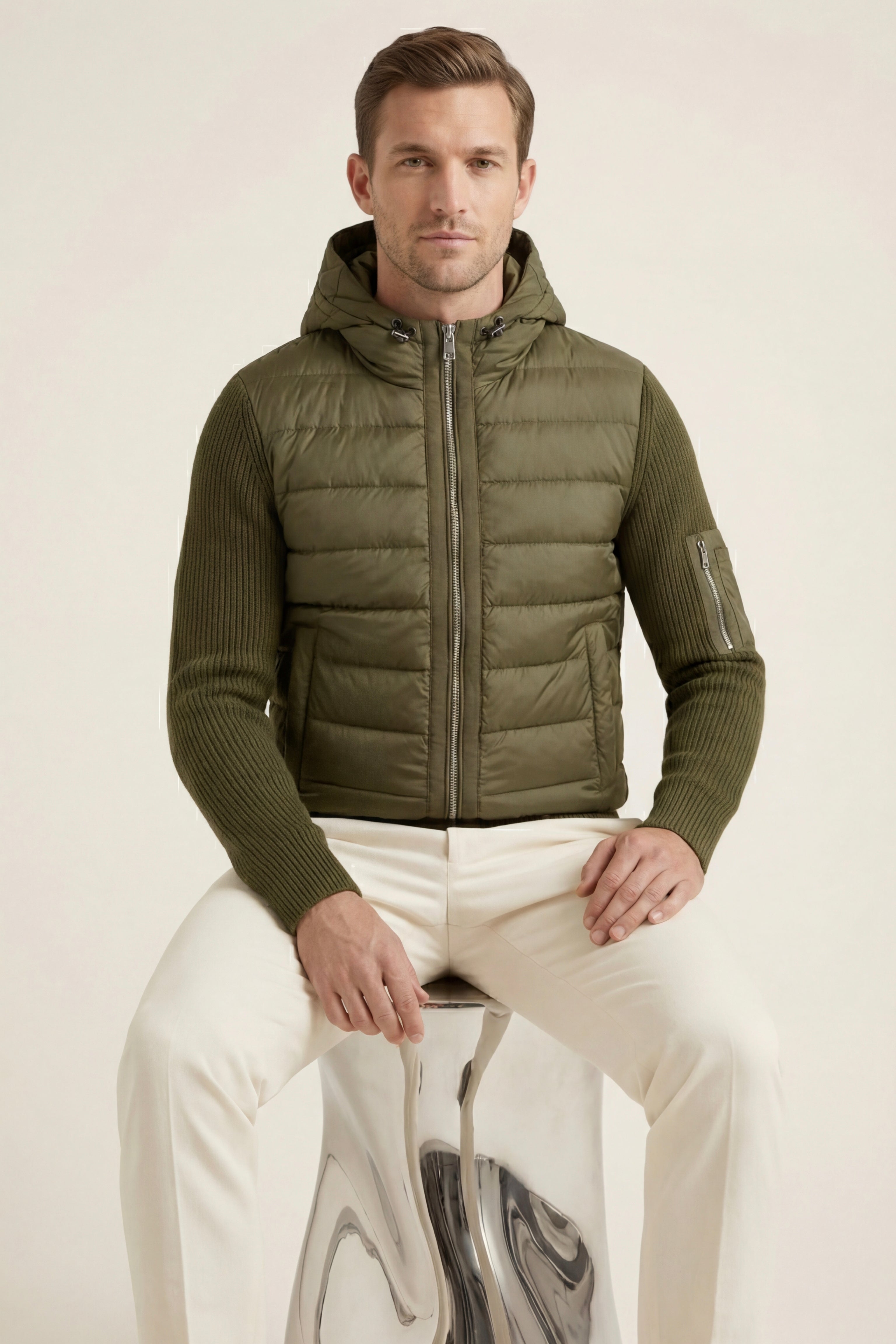 Valmero Hybrid Zip Jacket Green