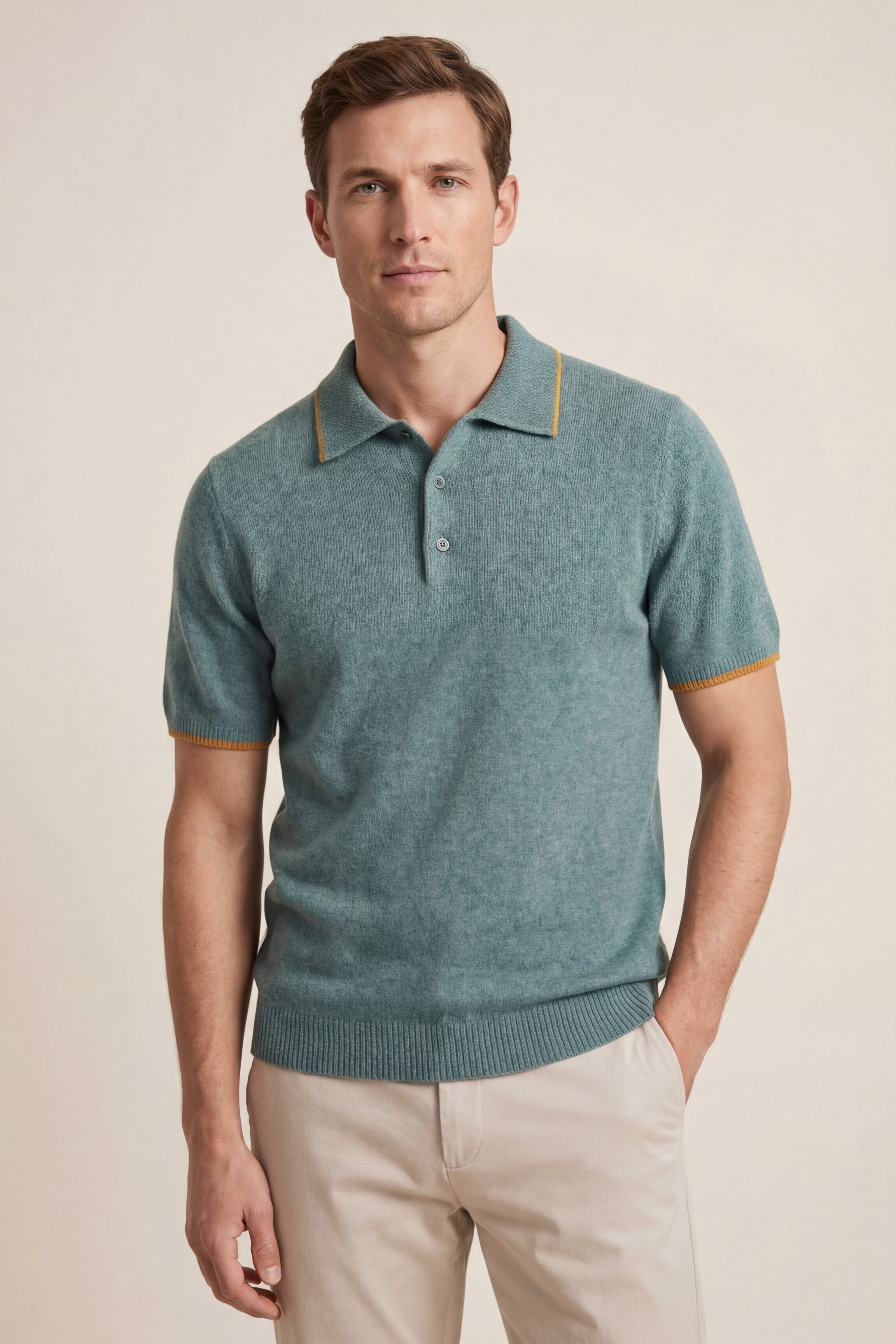 Morino Merino Knit Polo Green