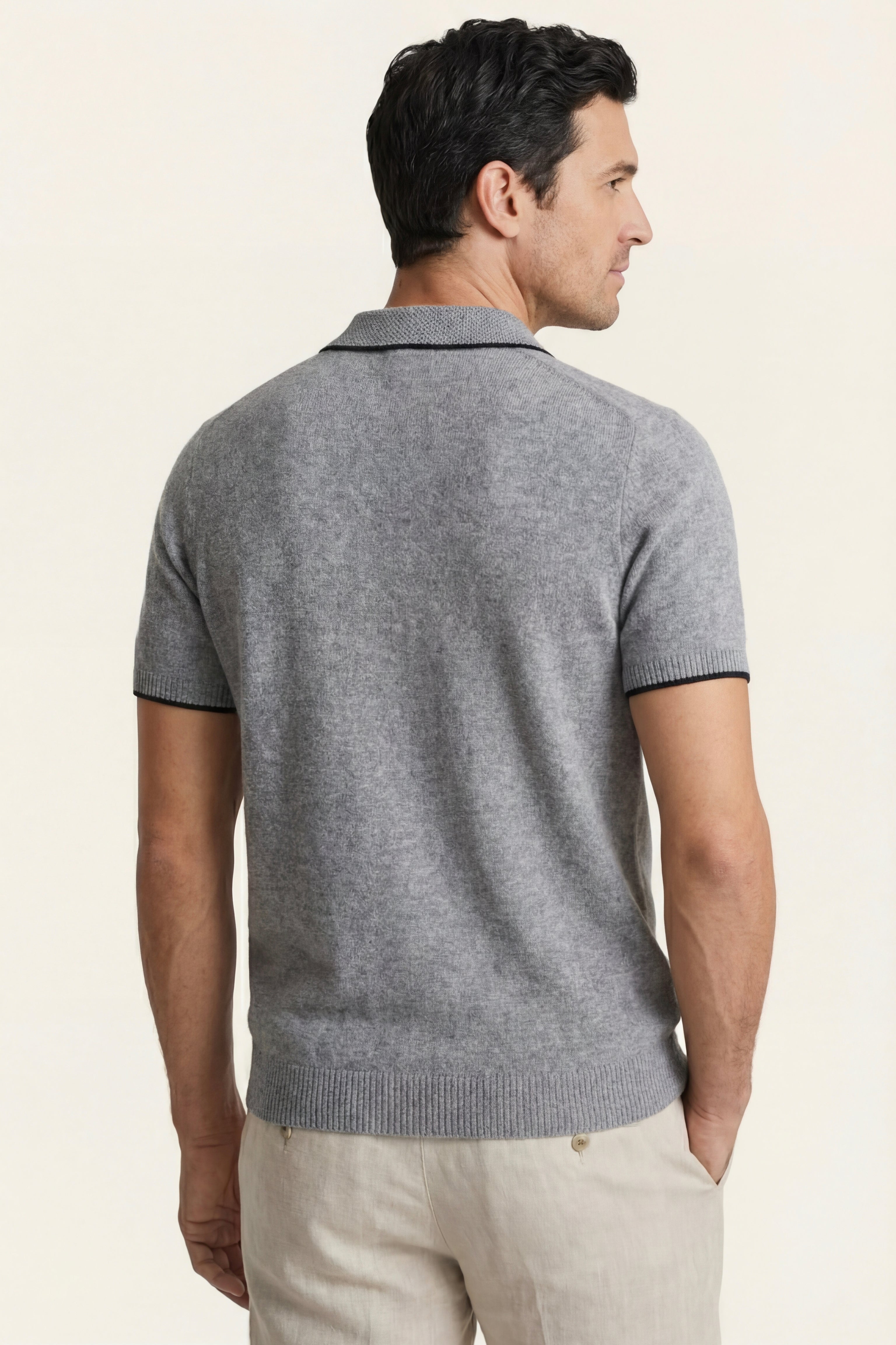 Morino Merino Knit Polo Grey