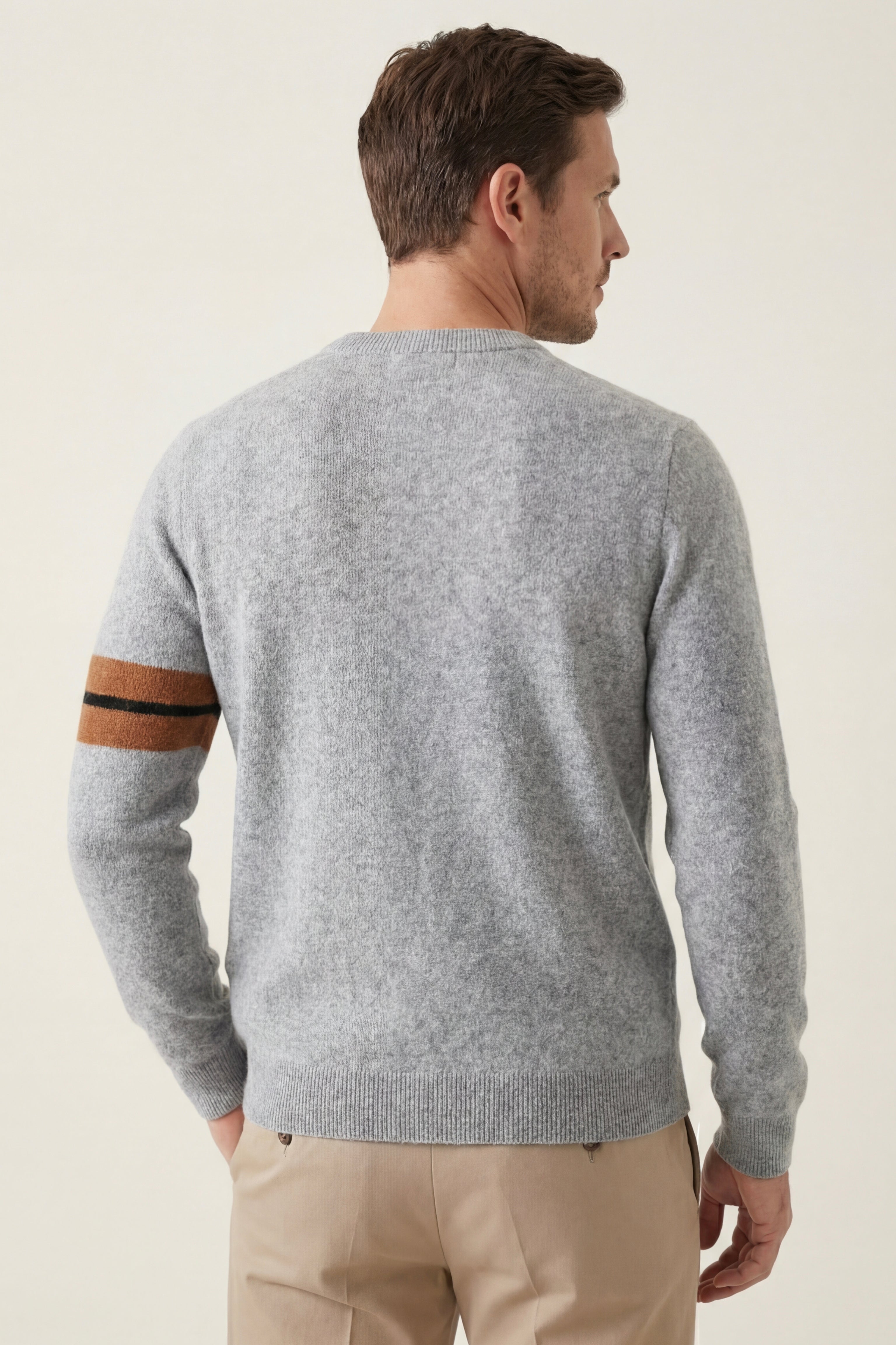 Valeno Cashmere Crewneck Sweater Light Grey