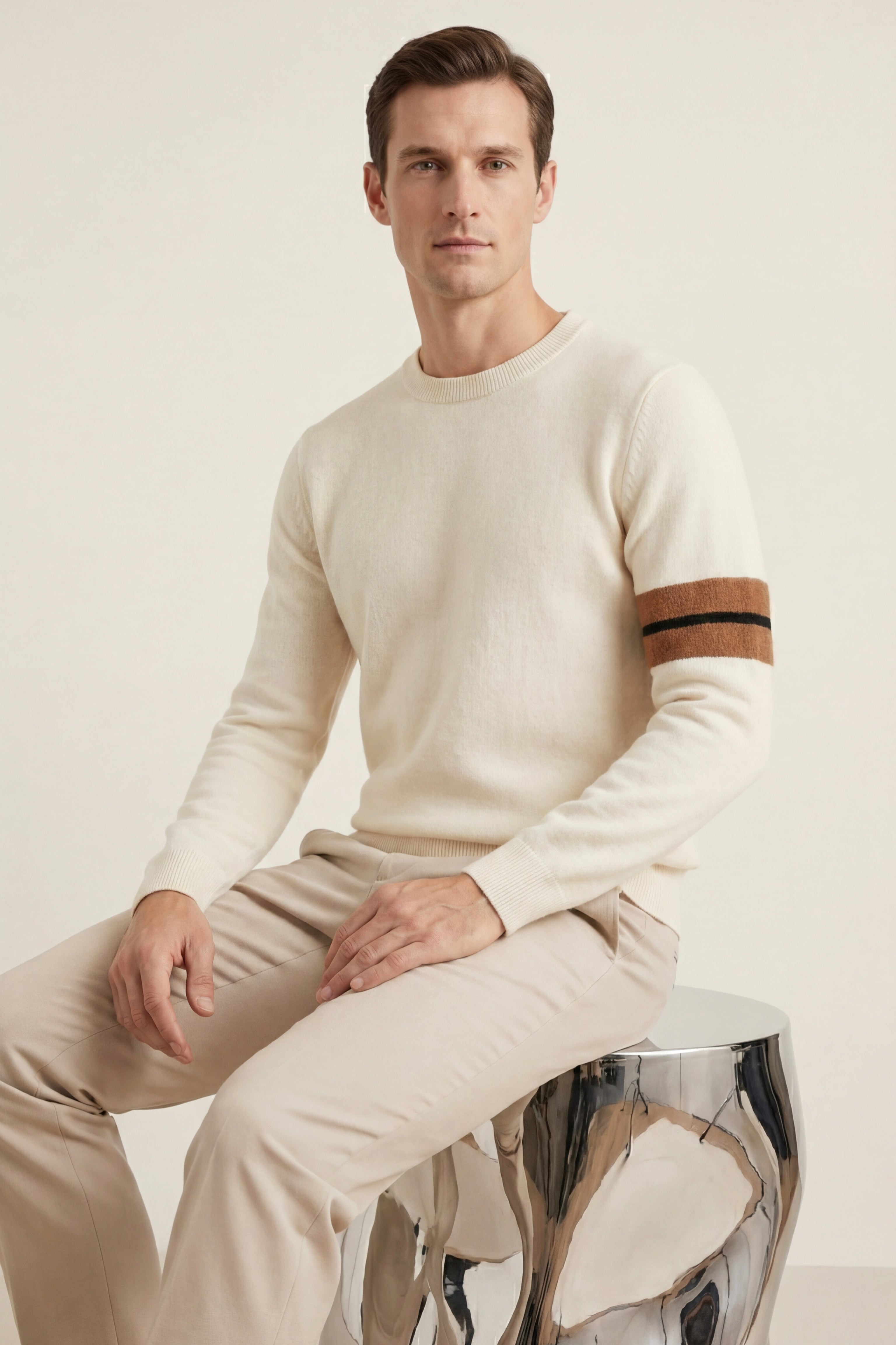 Valeno Cashmere Crewneck Sweater White