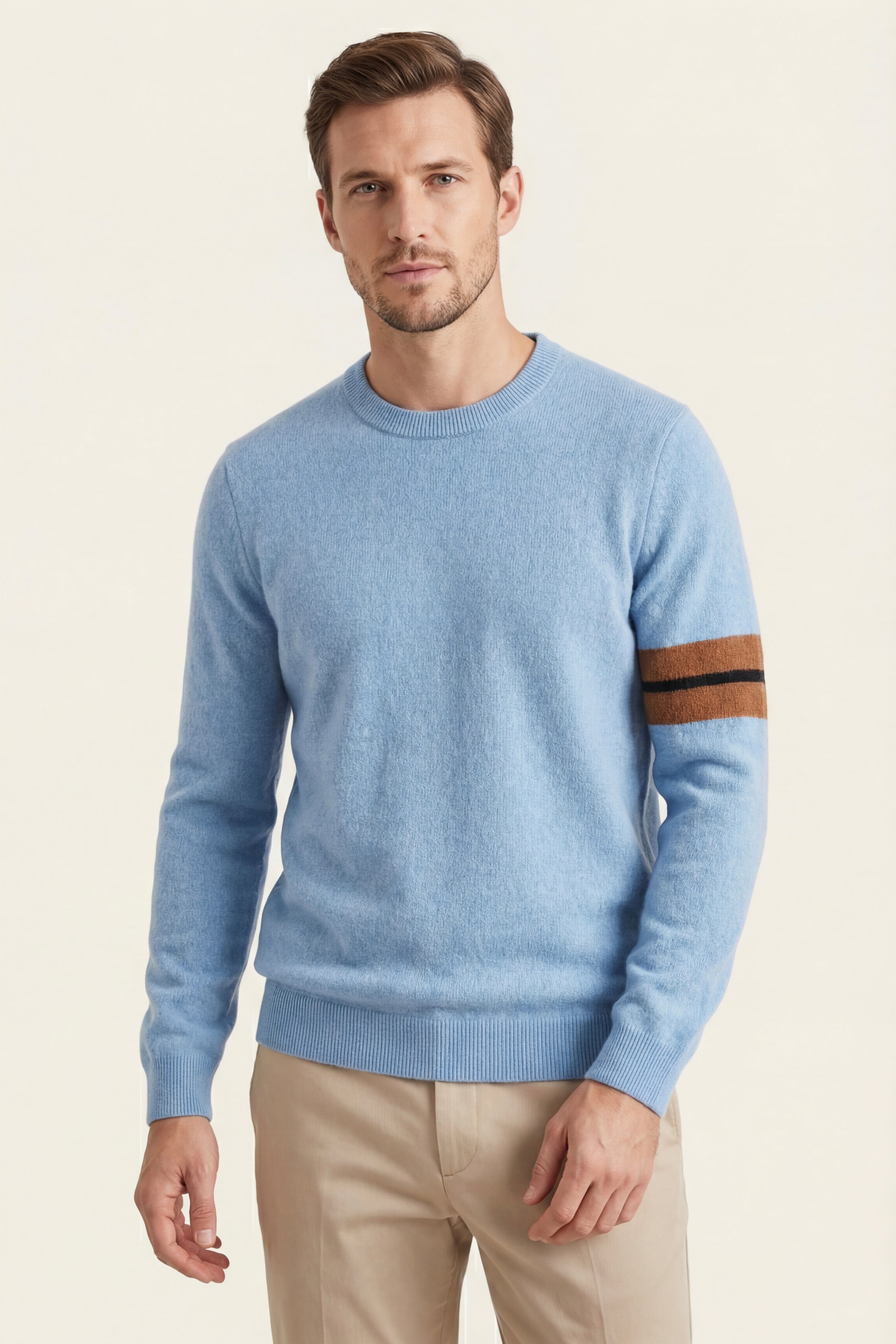 Valeno Cashmere Crewneck Sweater Sky Blue